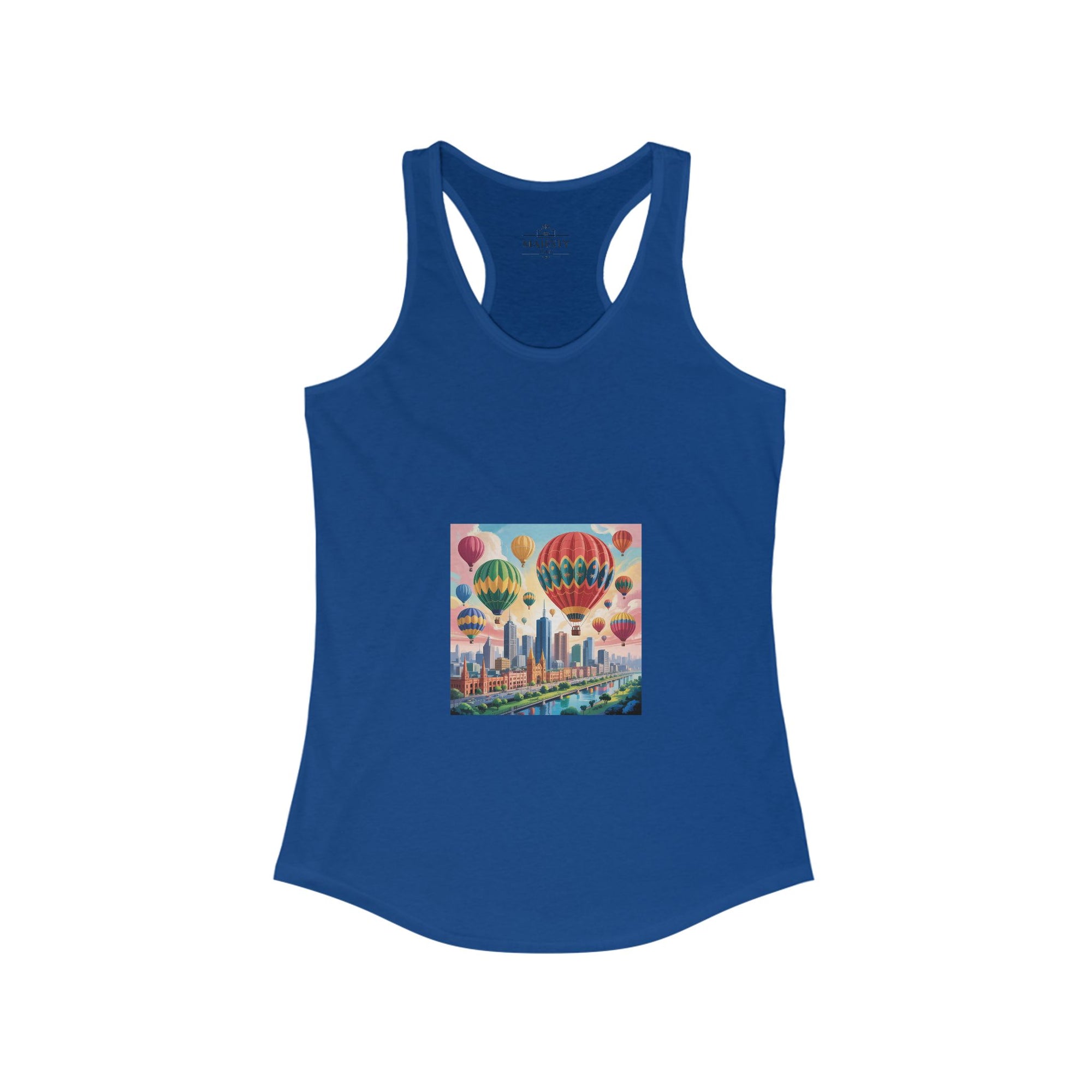 Balloons Racerback Tank, Bohemian Style Top, Summer Attire, Casual Wear, Gift for Her, Festival Clothing