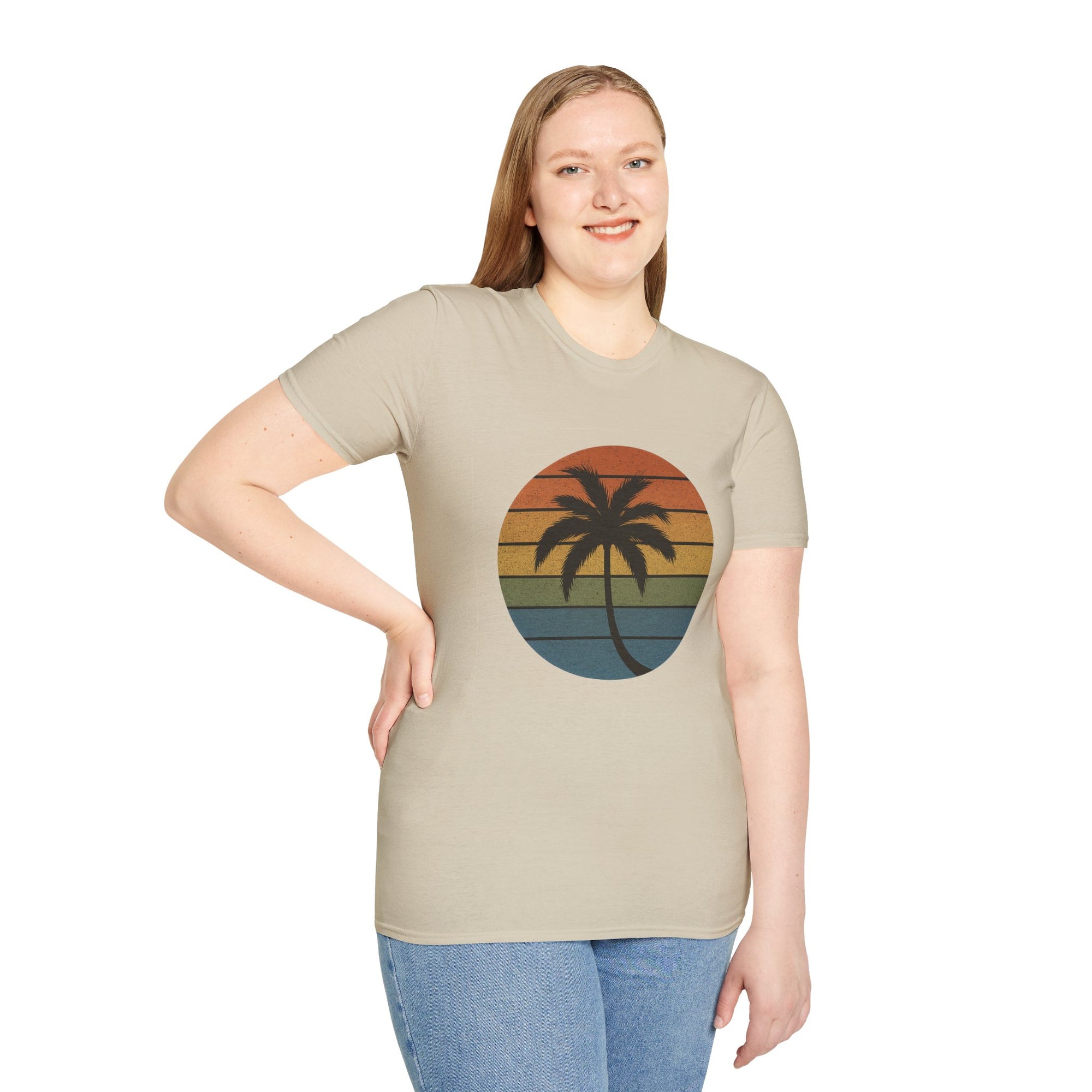 Sunset Palm Unisex T-Shirt, Softstyle Tee, Inspirational Shirt, Heartfelt Gift