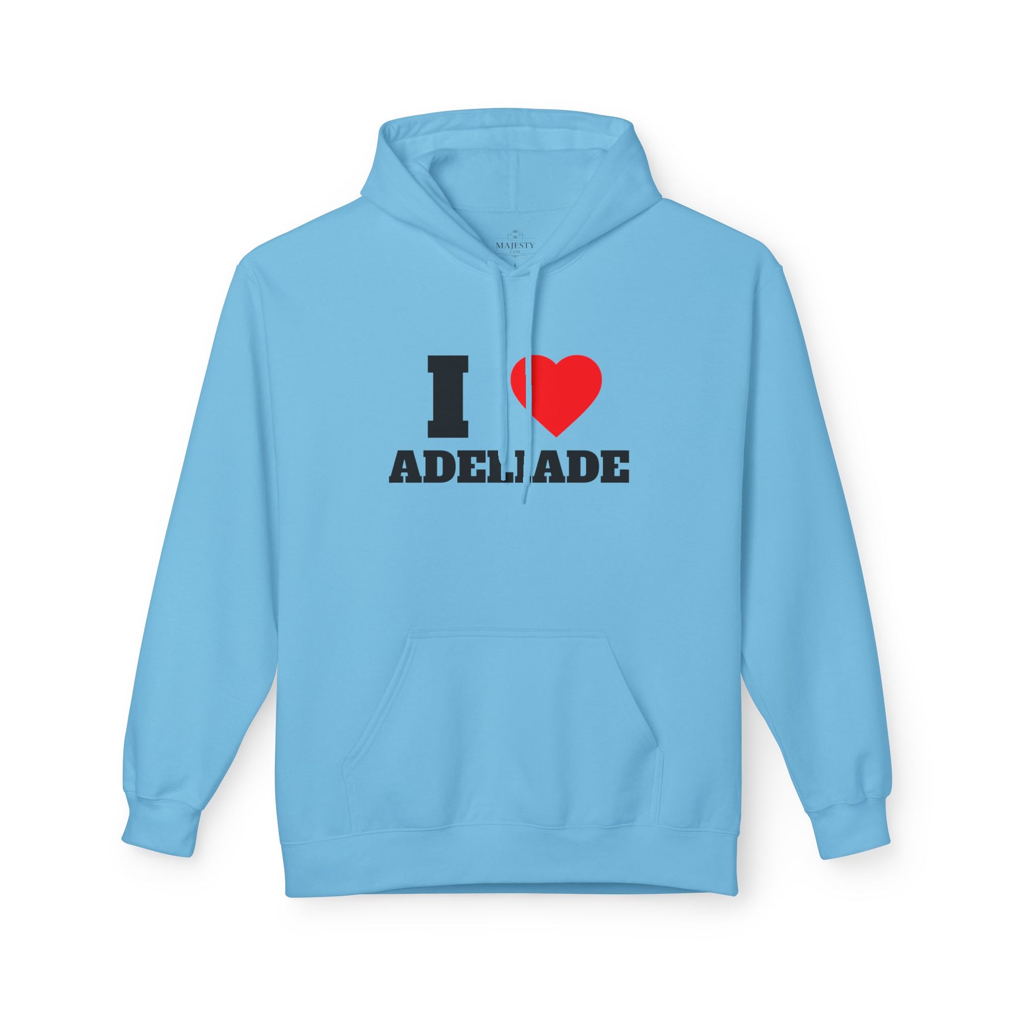 'I Love Adeliade' Unisex Softstyle Fleece Hoodie, Cozy Gift, Streetwear, Unique Fashion, Casual Wear, Lounge Essential