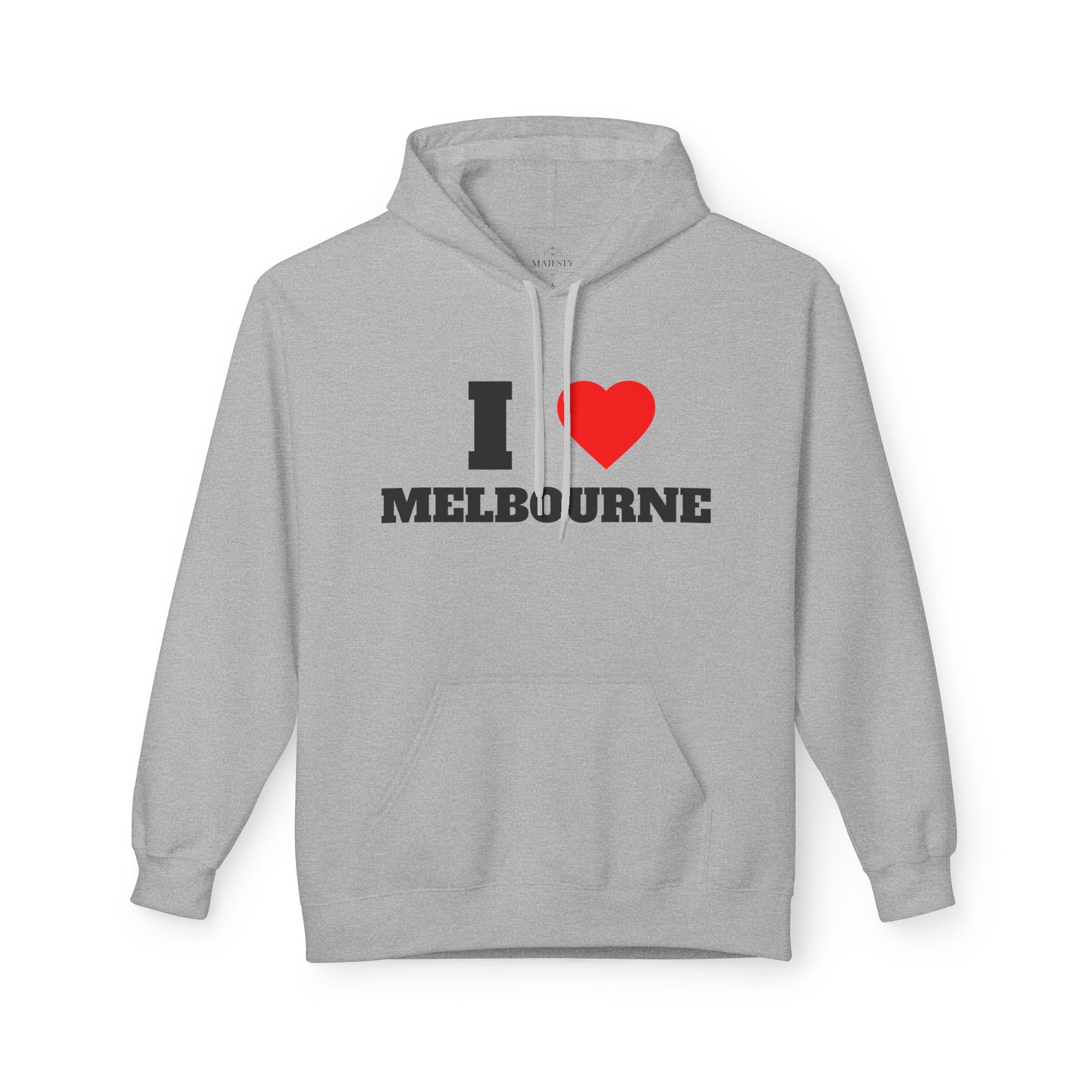 'I Love Melbourne' Unisex Softstyle Fleece Hoodie, Cozy Gift, Streetwear, Unique Fashion, Casual Wear, Lounge Essential