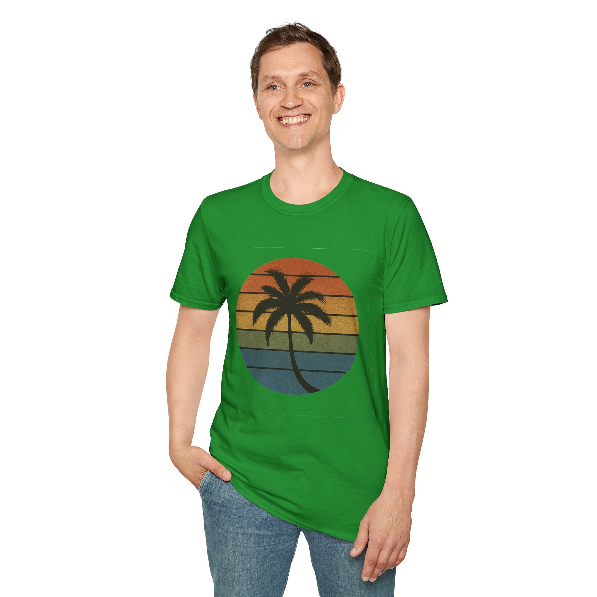Sunset Palm Unisex T-Shirt, Softstyle Tee, Inspirational Shirt, Heartfelt Gift