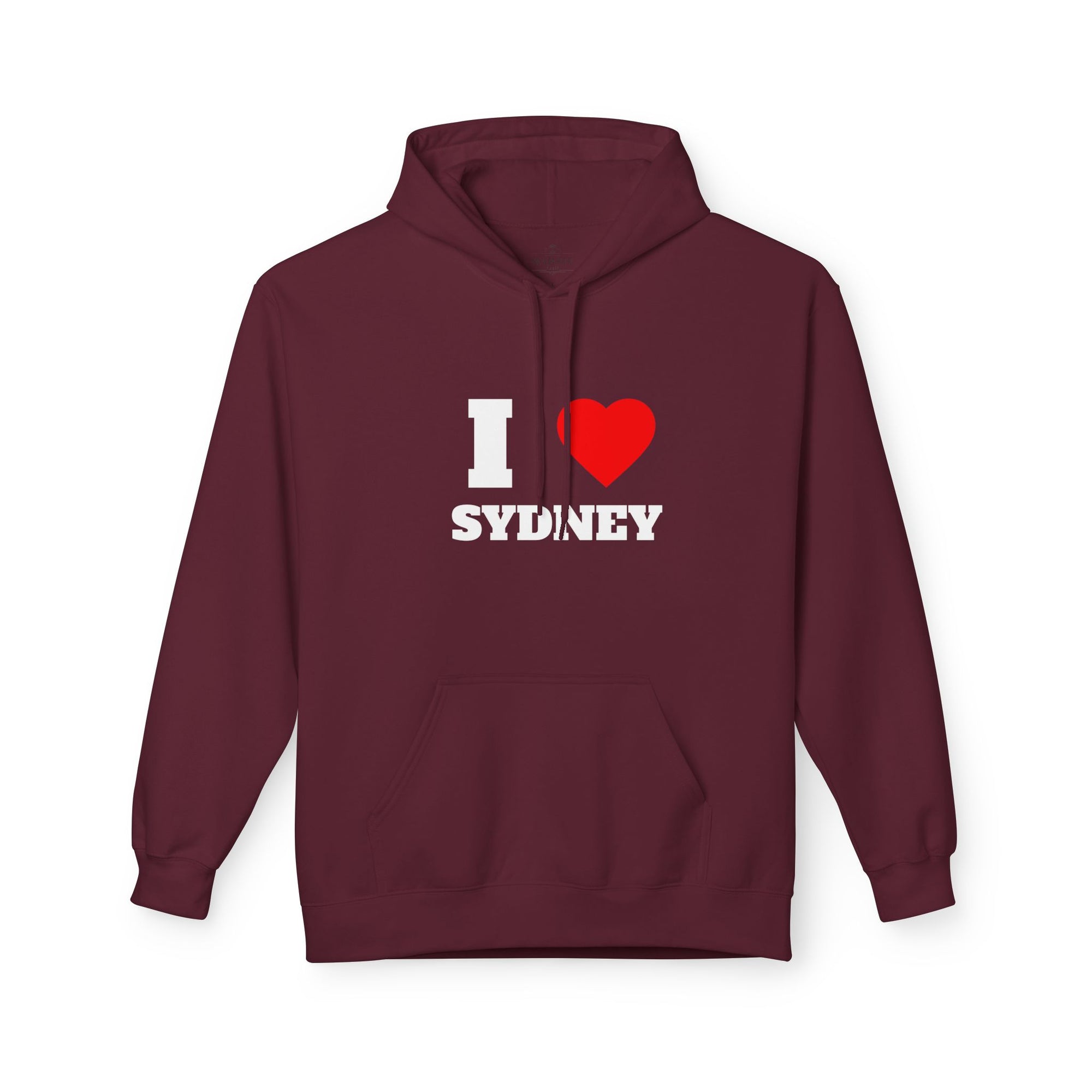 'I Love Sydney' Unisex Softstyle Fleece Hoodie, Cozy Gift, Streetwear, Unique Fashion, Casual Wear, Lounge Essential