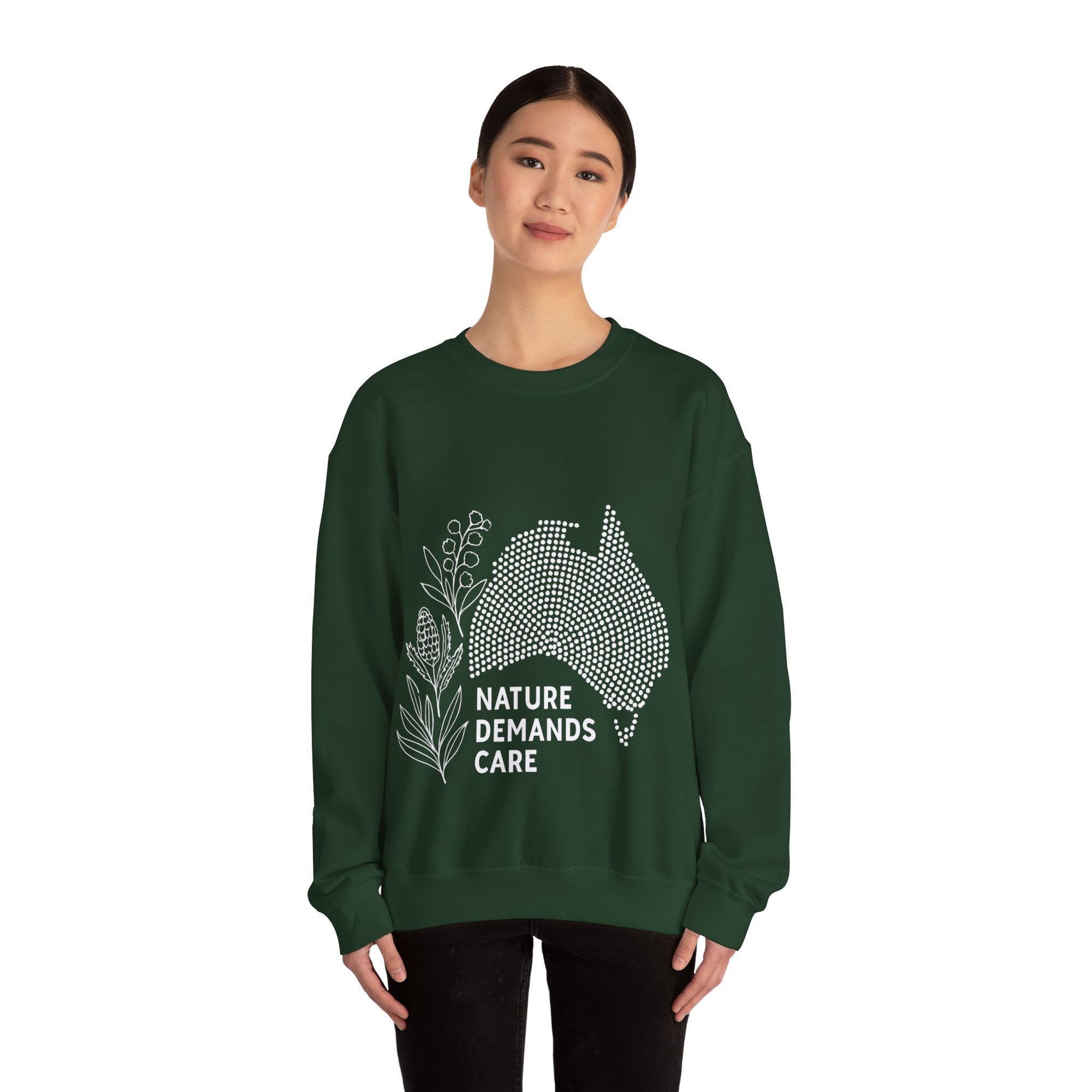 Nature Demands Care Unisex Crewneck Sweatshirt | Cozy Gift for Travelers, Fashion Lovers, Tasmania Souvenir, Comfortable Sweatshirt, [...]