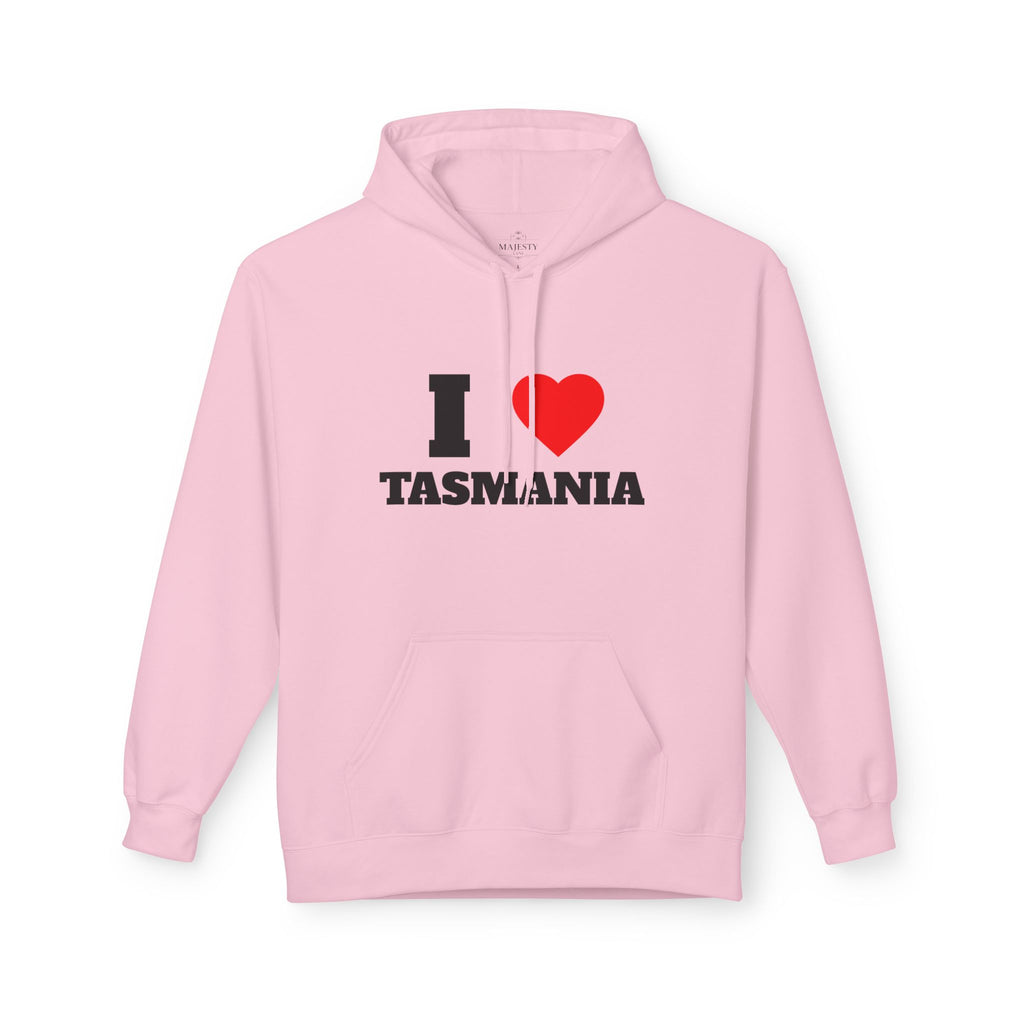 'I Love Tasmania' Unisex Softstyle Fleece Hoodie, Cozy Gift, Streetwear, Unique Fashion, Casual Wear, Lounge Essential