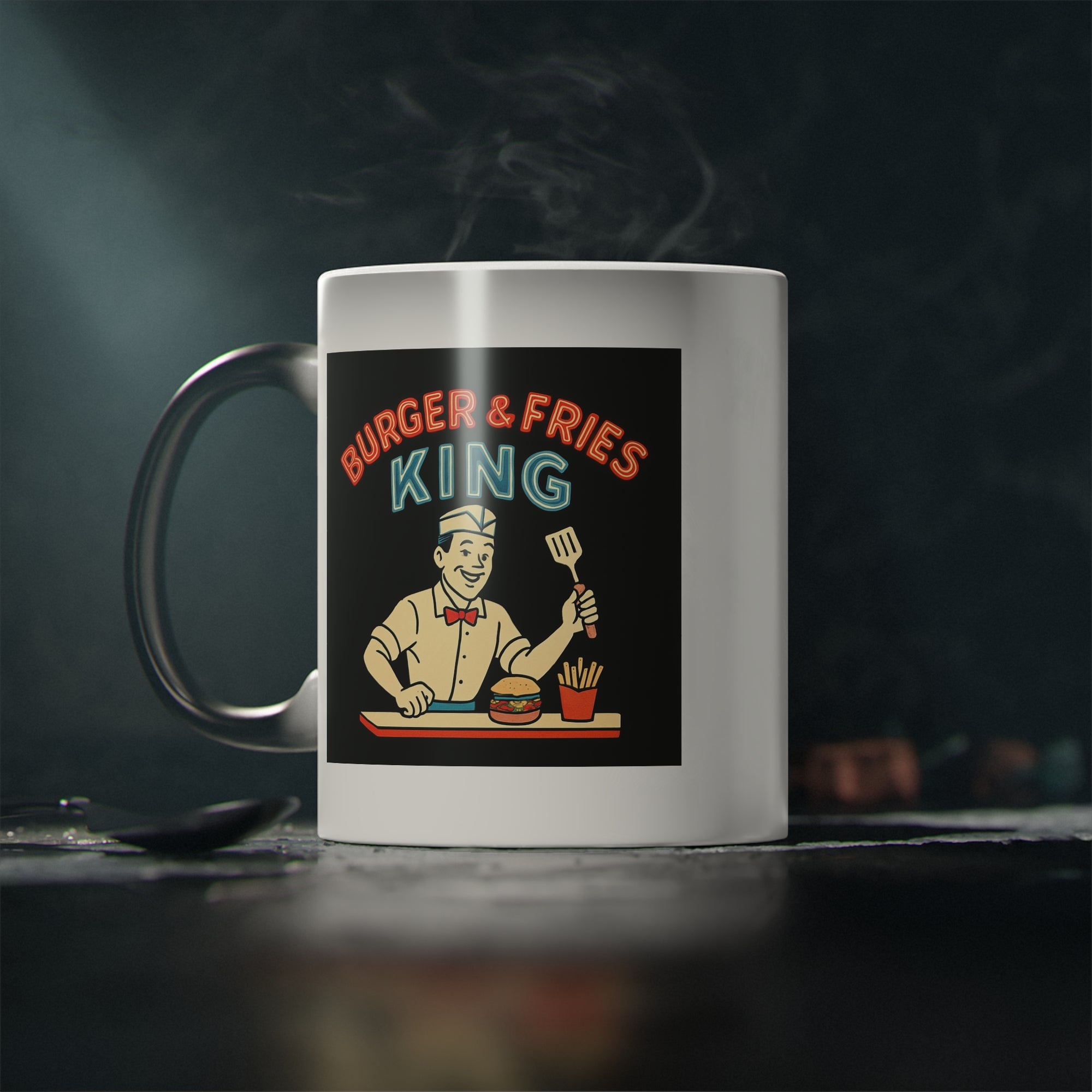 Mug - Retro Diner Dad - Burger & Fries King Father's Day Gift