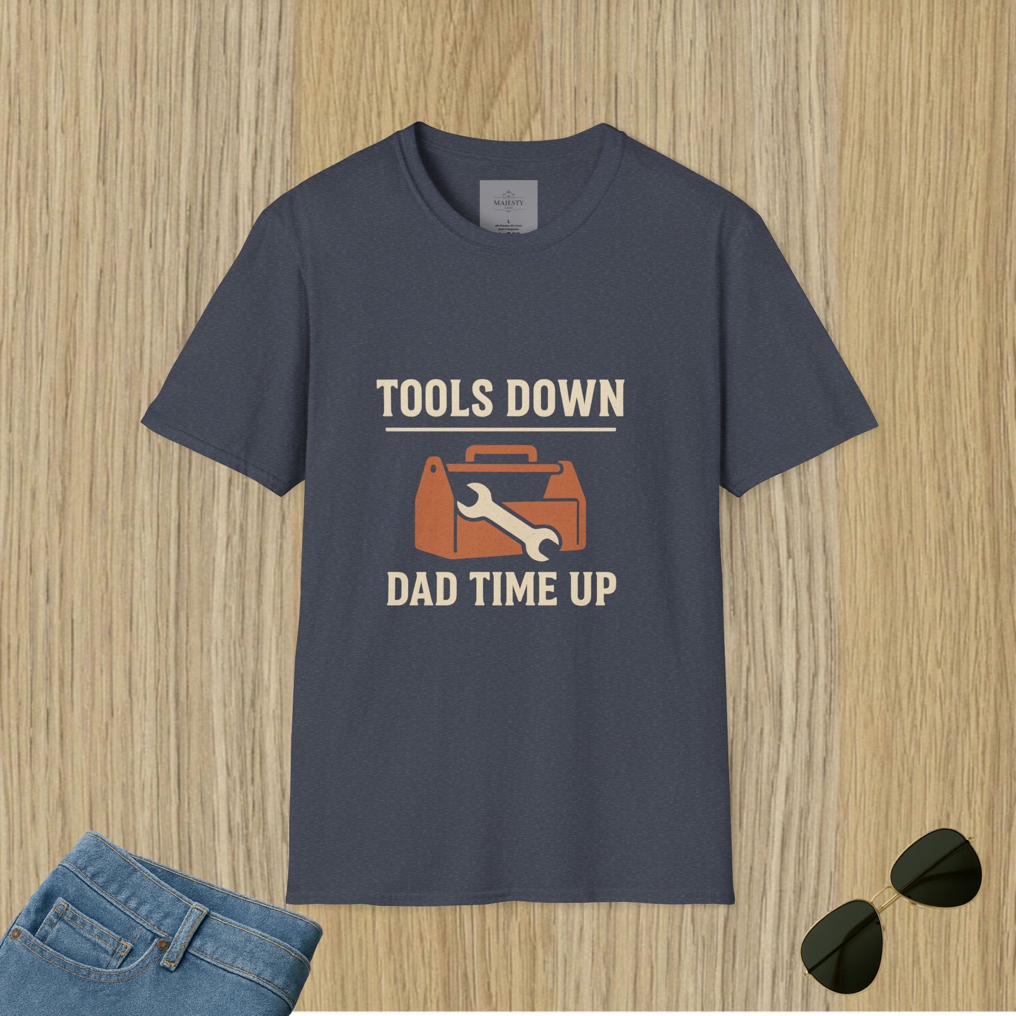 Tools Down Dad Time Up T-Shirt, Softstyle Tee