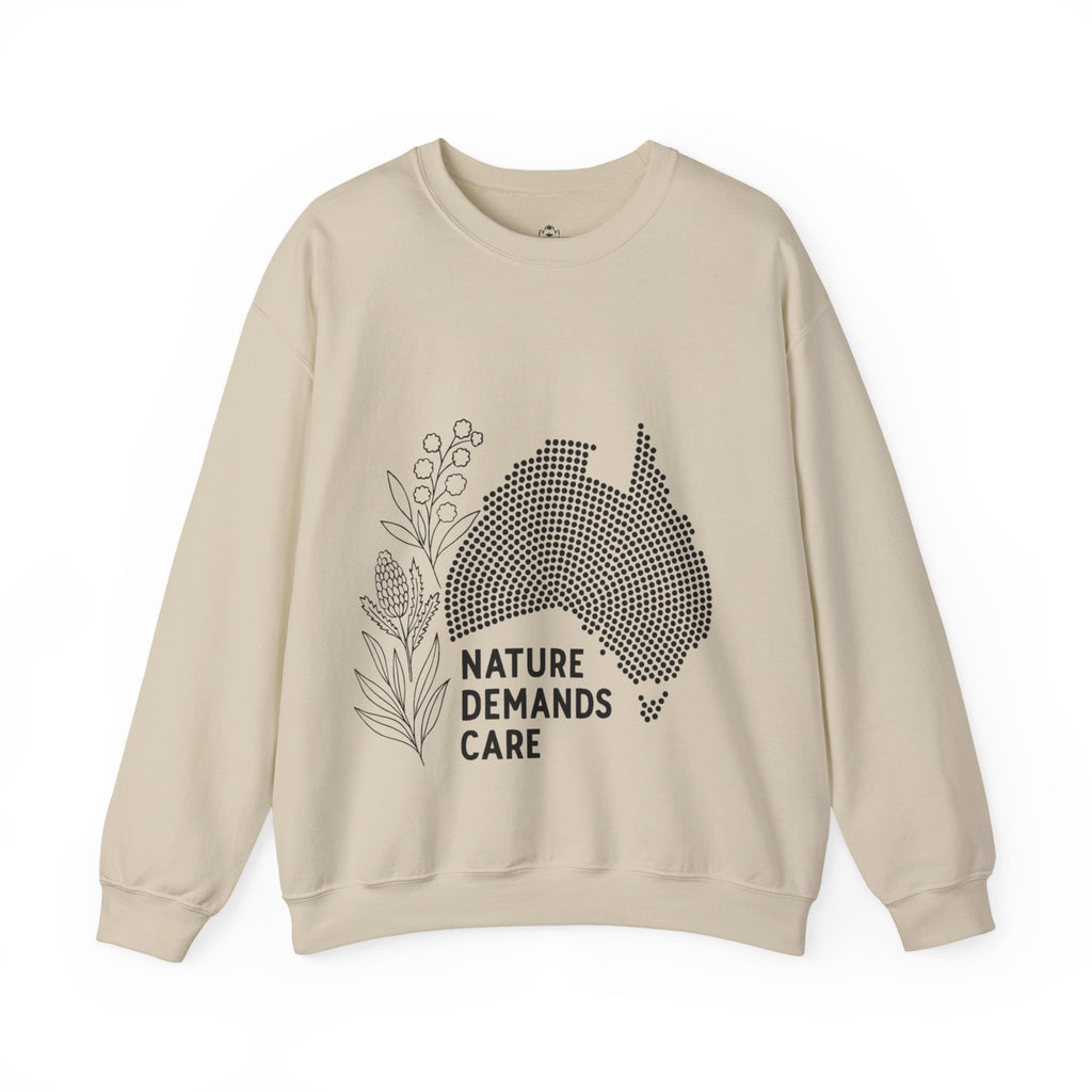 Nature Demands Care Unisex Crewneck Sweatshirt | Cozy Gift for Travelers, Fashion Lovers, Tasmania Souvenir, Comfortable Sweatshirt, [...]
