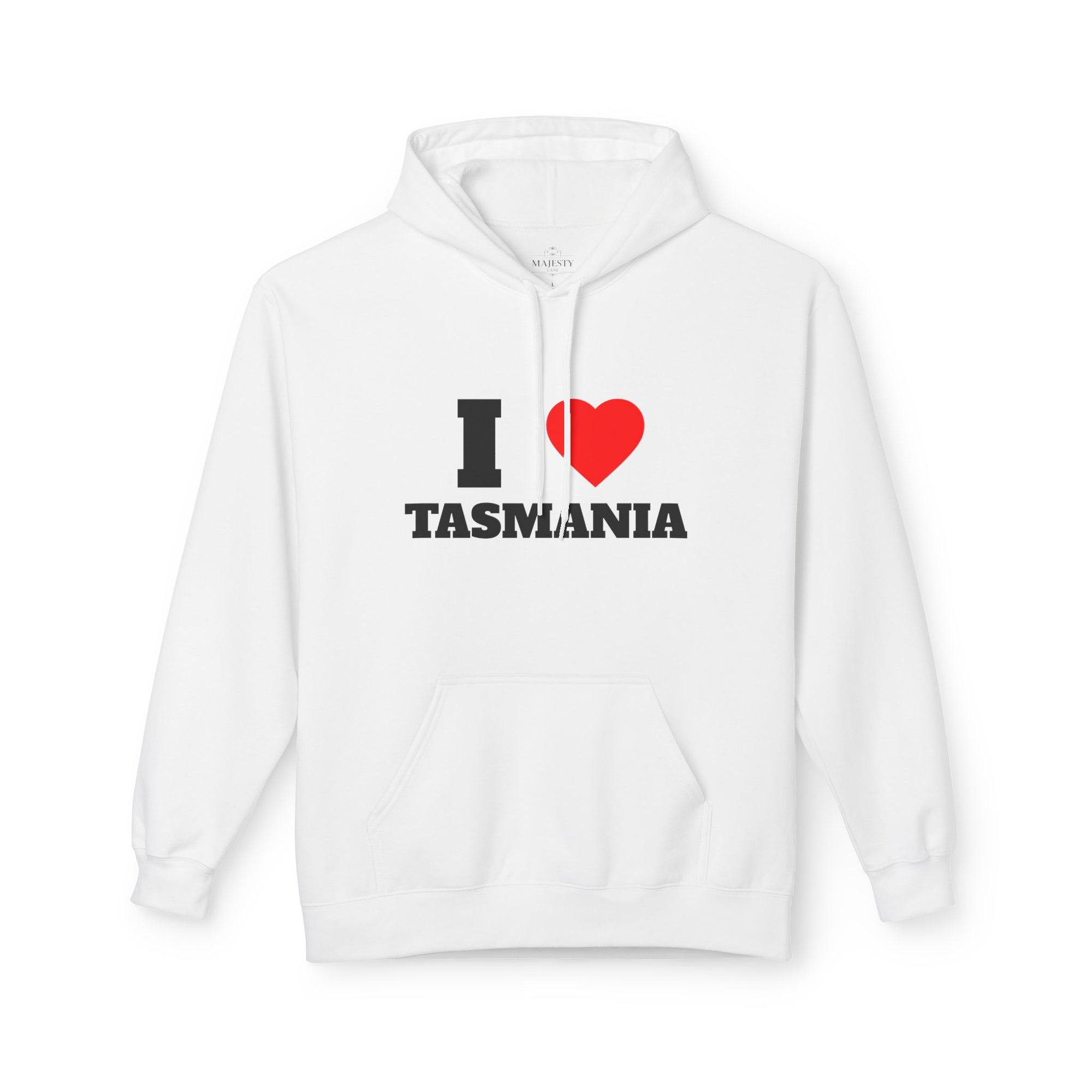'I Love Tasmania' Unisex Softstyle Fleece Hoodie, Cozy Gift, Streetwear, Unique Fashion, Casual Wear, Lounge Essential