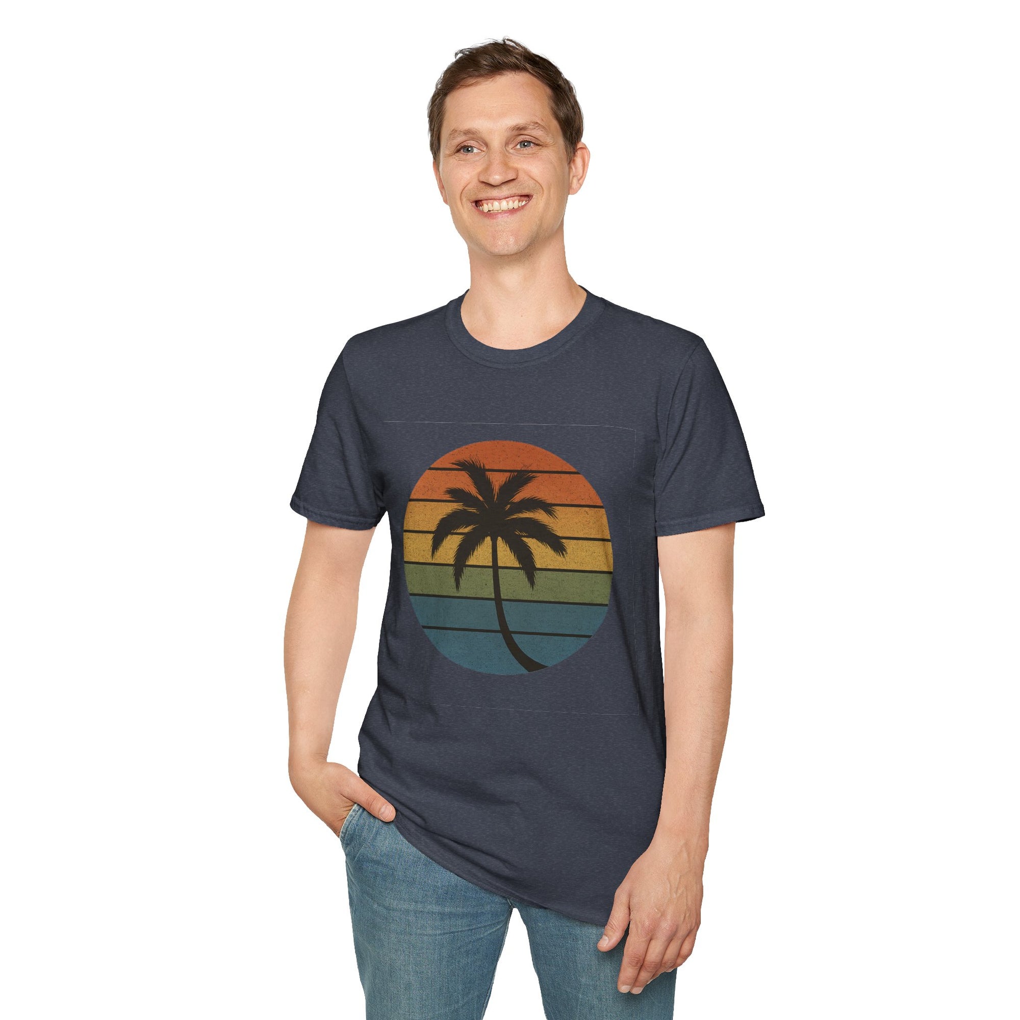 Sunset Palm Unisex T-Shirt, Softstyle Tee, Inspirational Shirt, Heartfelt Gift