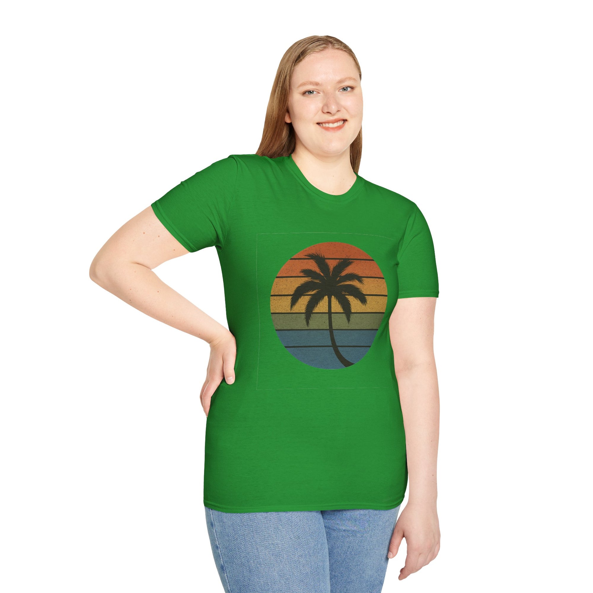 Sunset Palm Unisex T-Shirt, Softstyle Tee, Inspirational Shirt, Heartfelt Gift