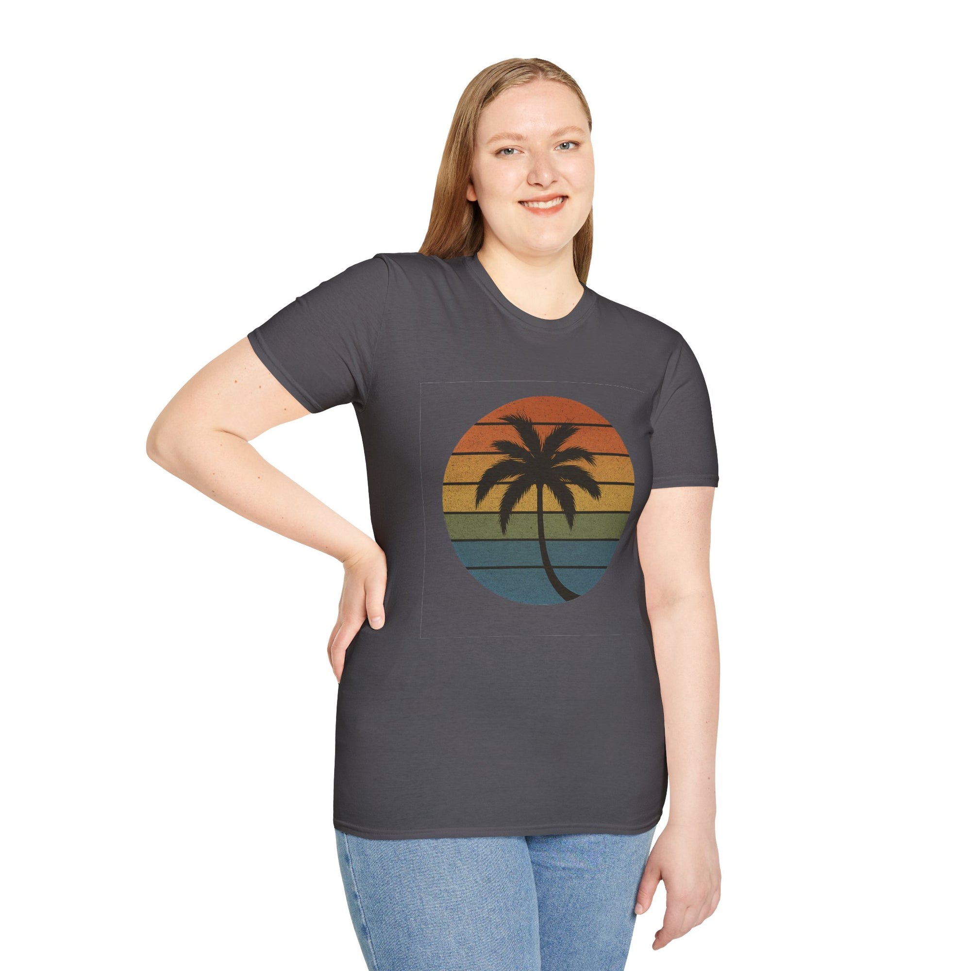 Sunset Palm Unisex T-Shirt, Softstyle Tee, Inspirational Shirt, Heartfelt Gift