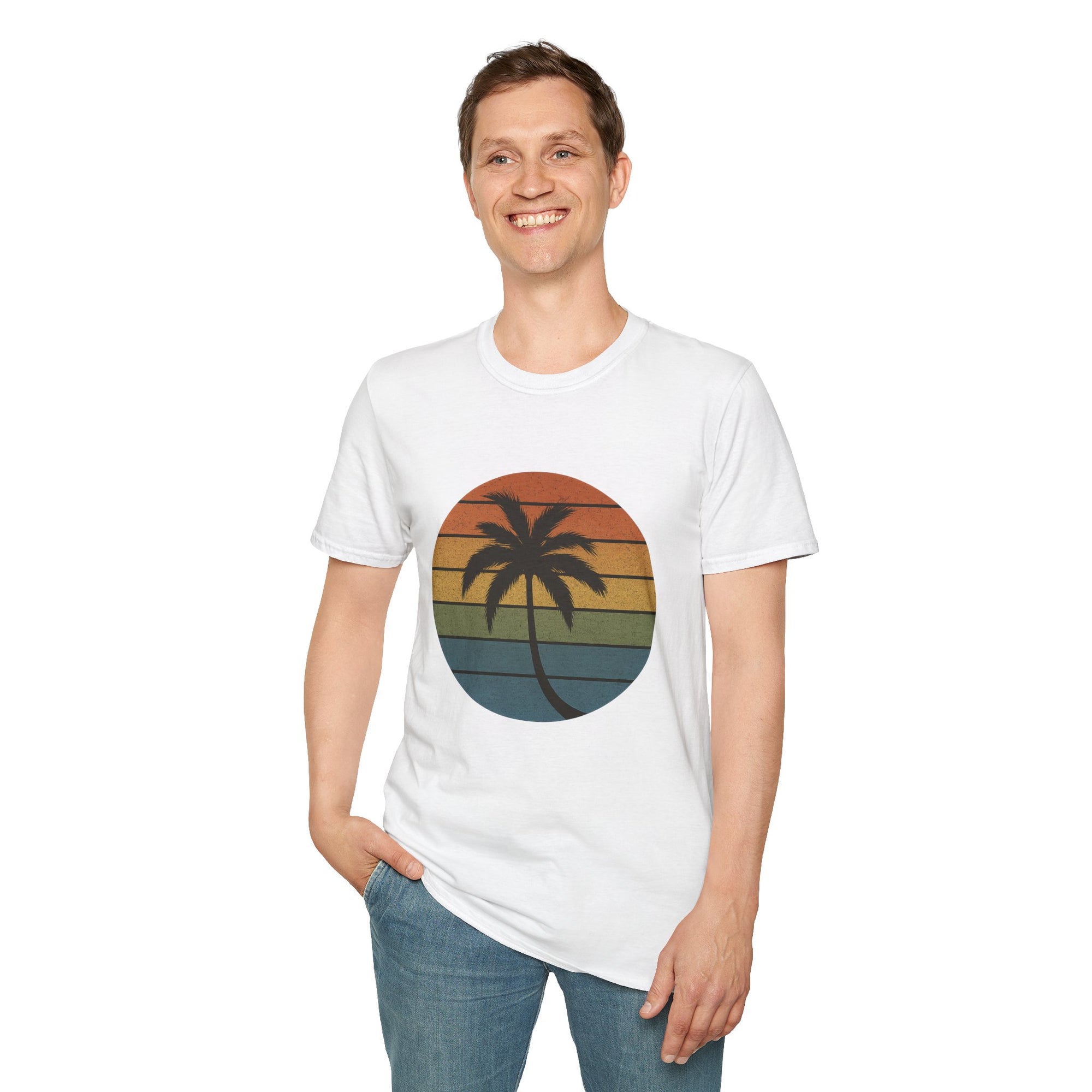 Sunset Palm Unisex T-Shirt, Softstyle Tee, Inspirational Shirt, Heartfelt Gift
