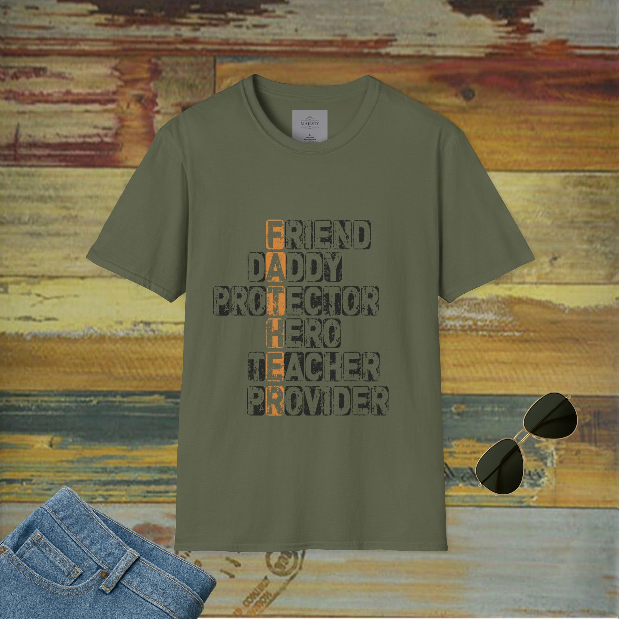 Father, Daddy, Protector..T-Shirt, Softstyle Tee