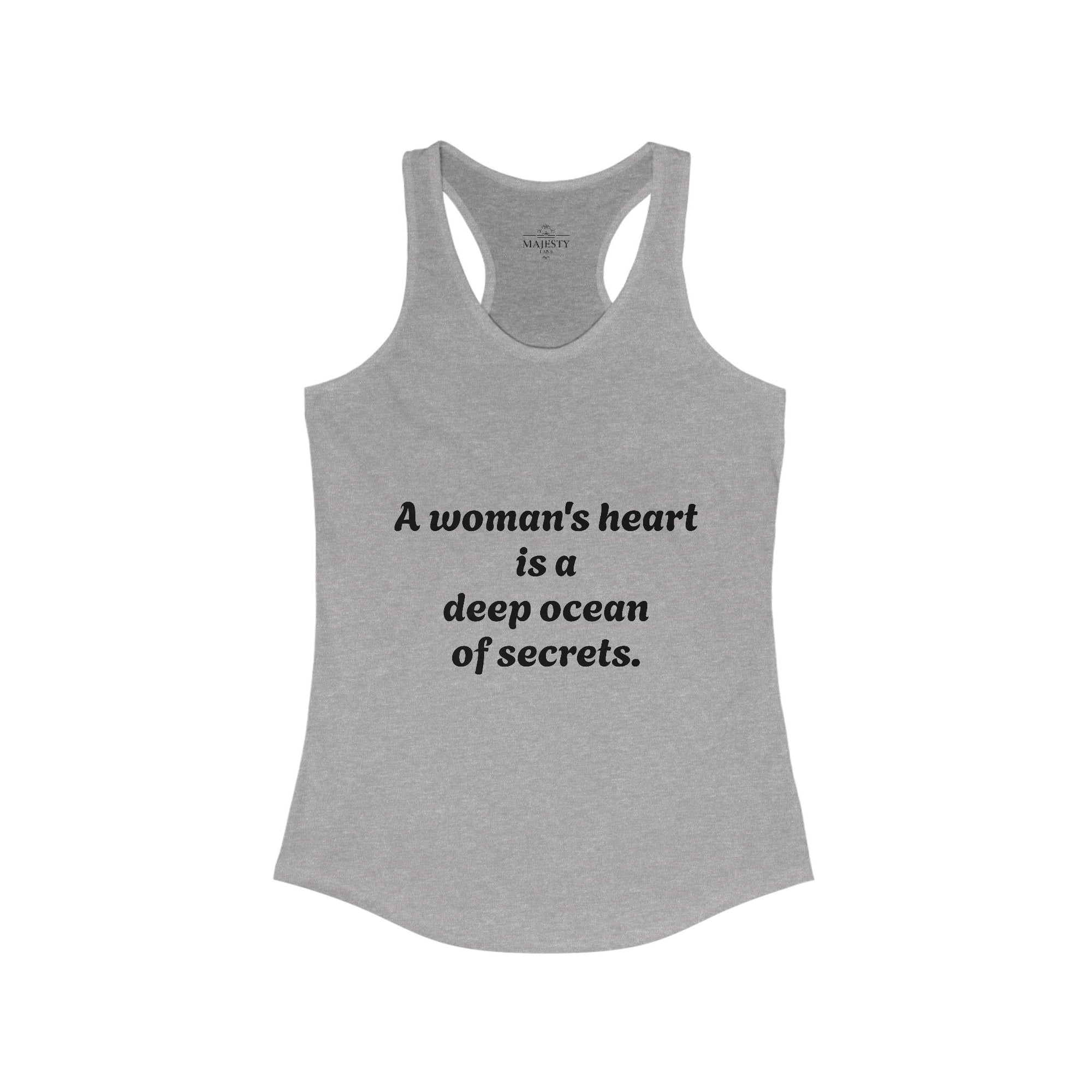 A Woman's Heart . . Racerback Tank, Bohemian Style Top, Summer Attire, Casual Wear, Gift for Her, Festival Clothing