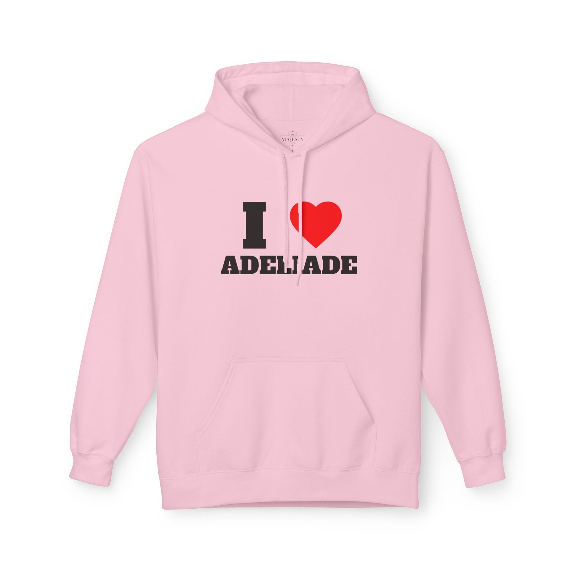 'I Love Adeliade' Unisex Softstyle Fleece Hoodie, Cozy Gift, Streetwear, Unique Fashion, Casual Wear, Lounge Essential
