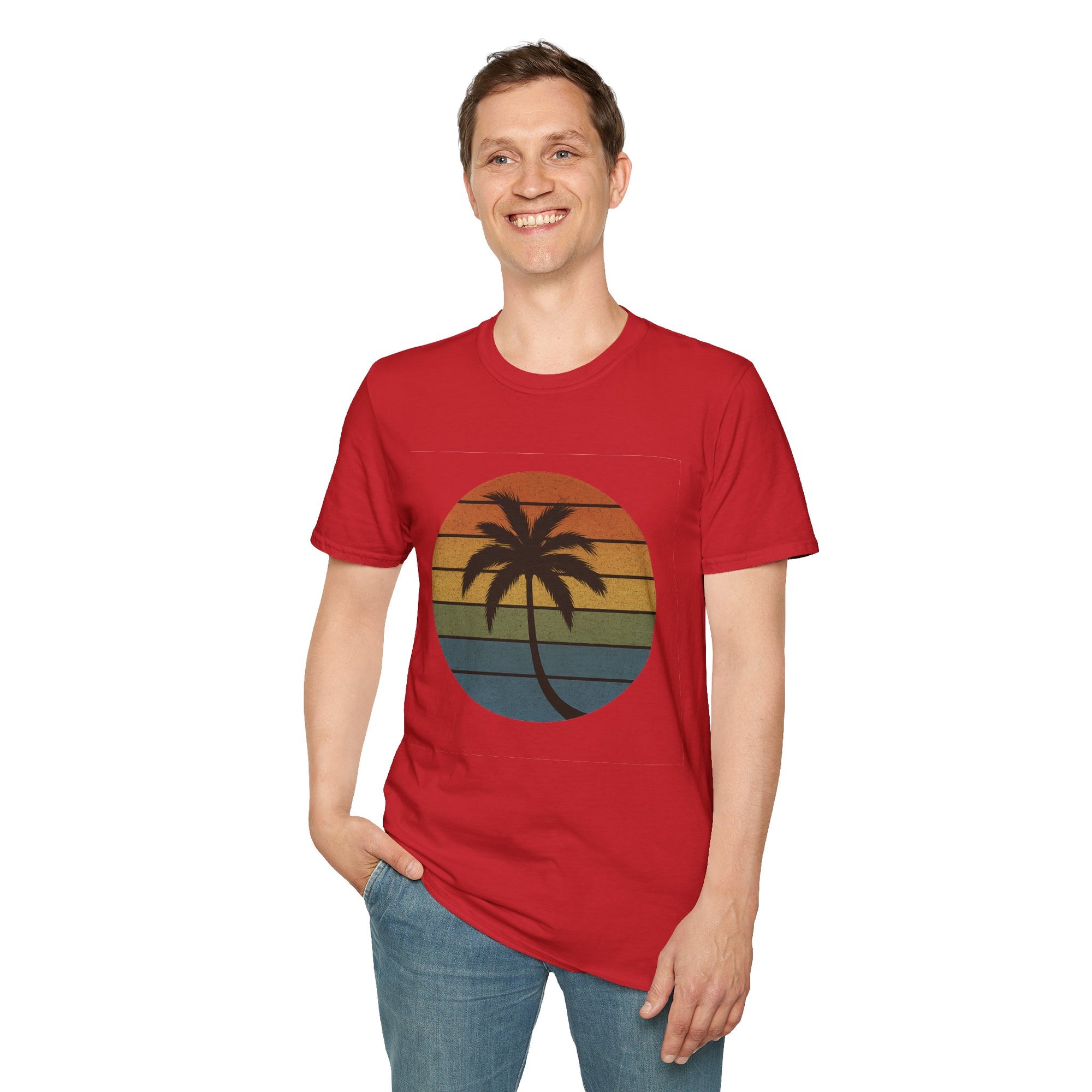 Sunset Palm Unisex T-Shirt, Softstyle Tee, Inspirational Shirt, Heartfelt Gift