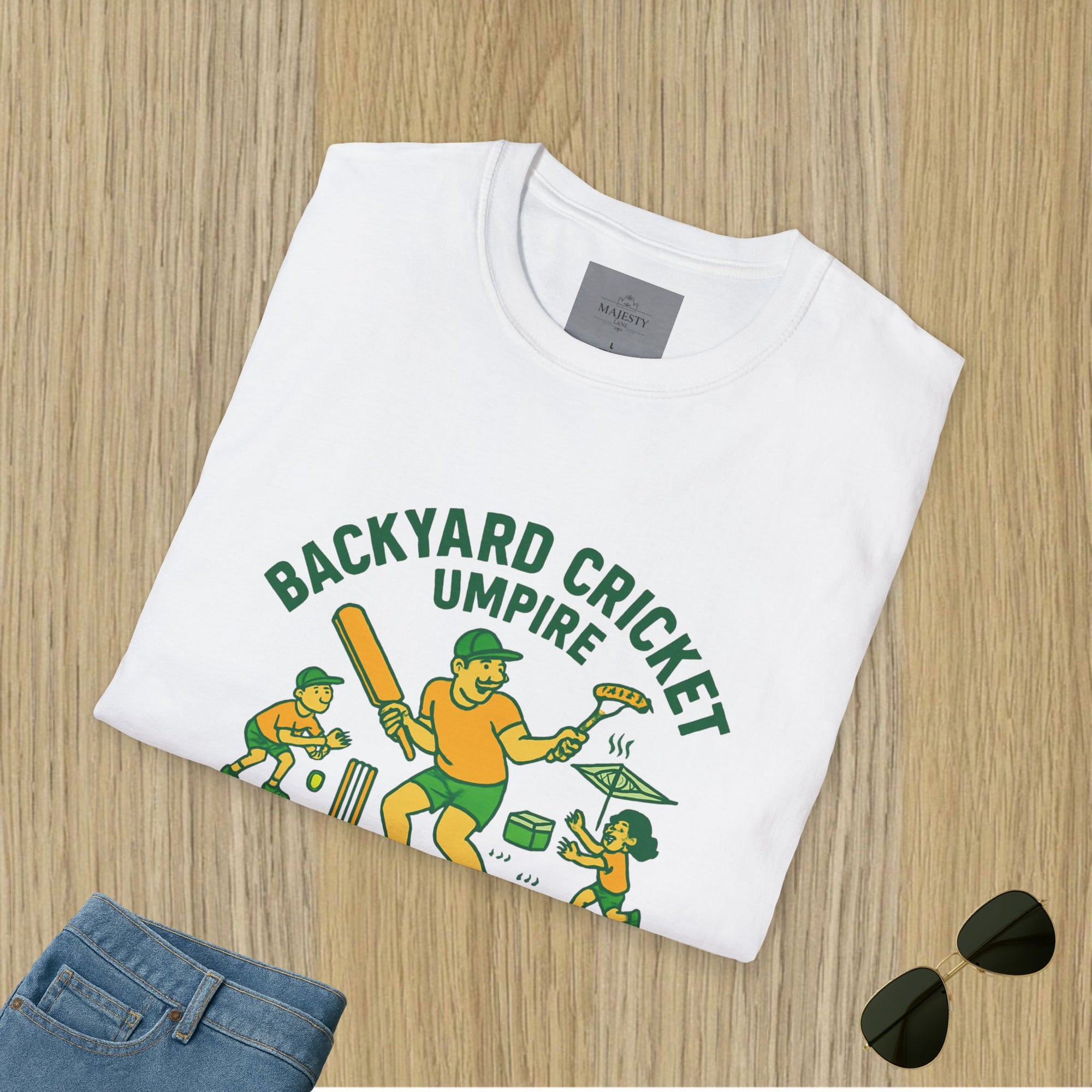 Backyard Cricket Umpire Dad T-Shirt, Softstyle Tee