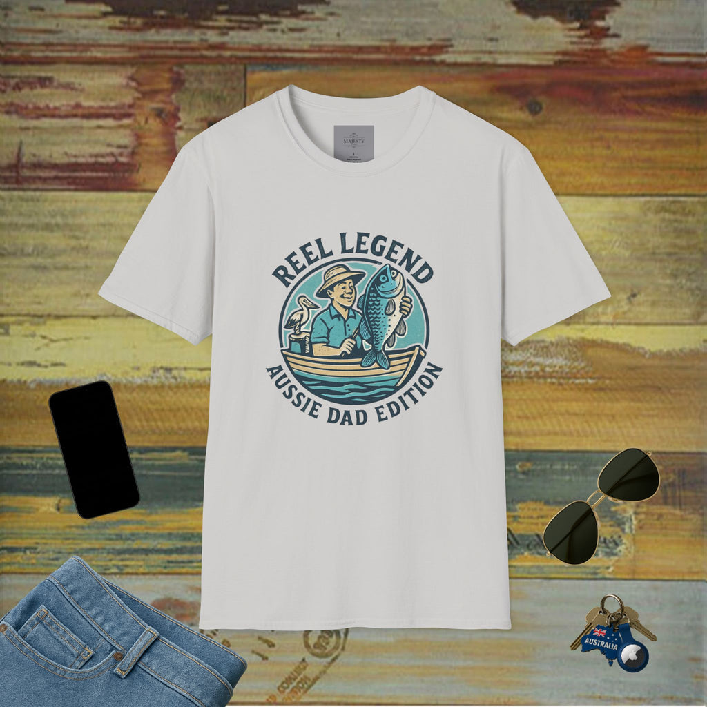 Reel Legend Aussie Dad Can't Fix T-Shirt, Softstyle Tee