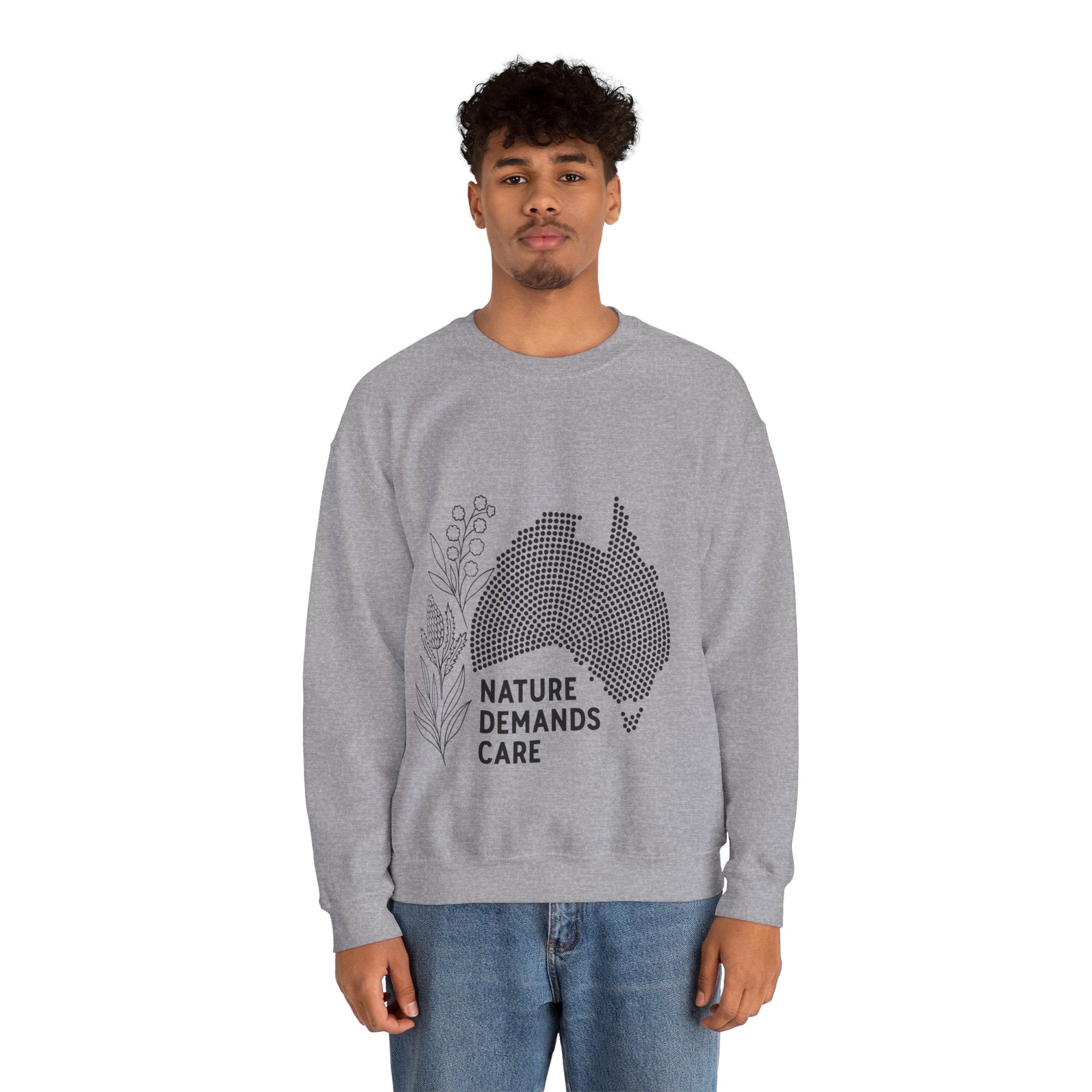Nature Demands Care Unisex Crewneck Sweatshirt | Cozy Gift for Travelers, Fashion Lovers, Tasmania Souvenir, Comfortable Sweatshirt, [...]