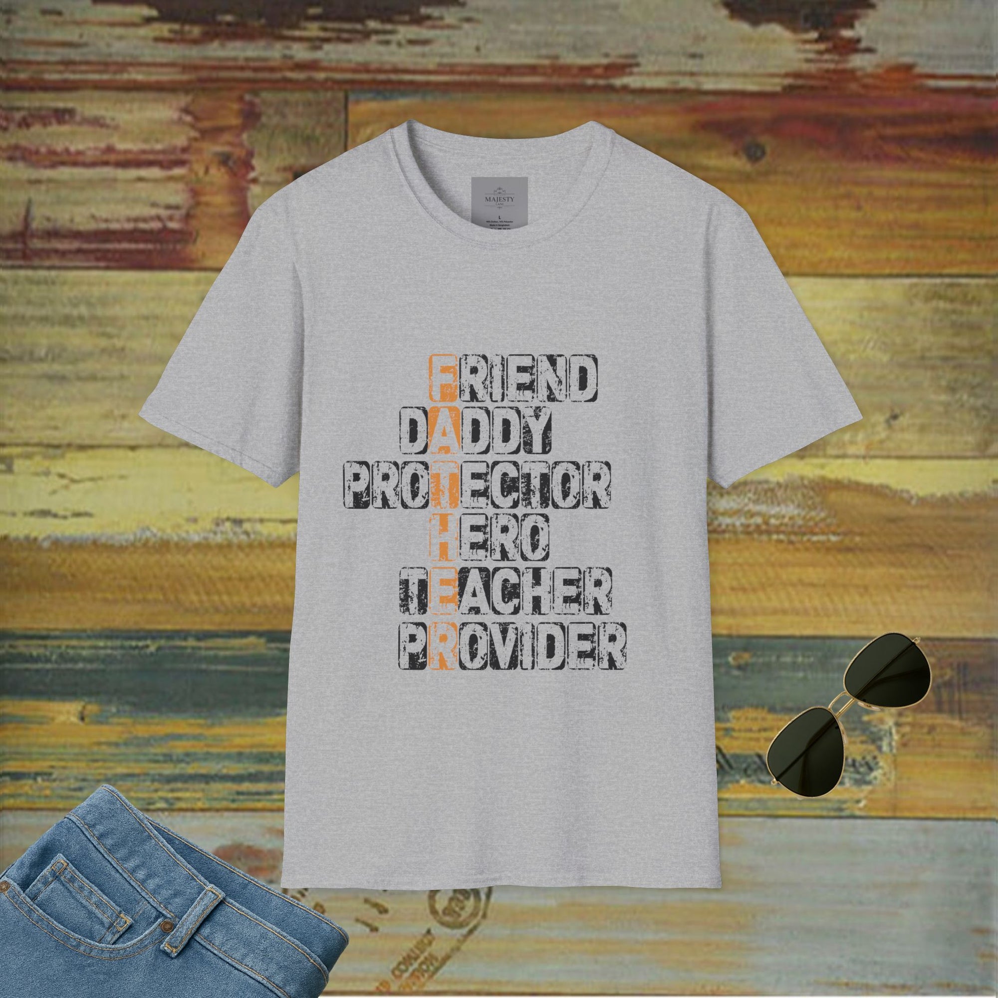 Father, Daddy, Protector..T-Shirt, Softstyle Tee