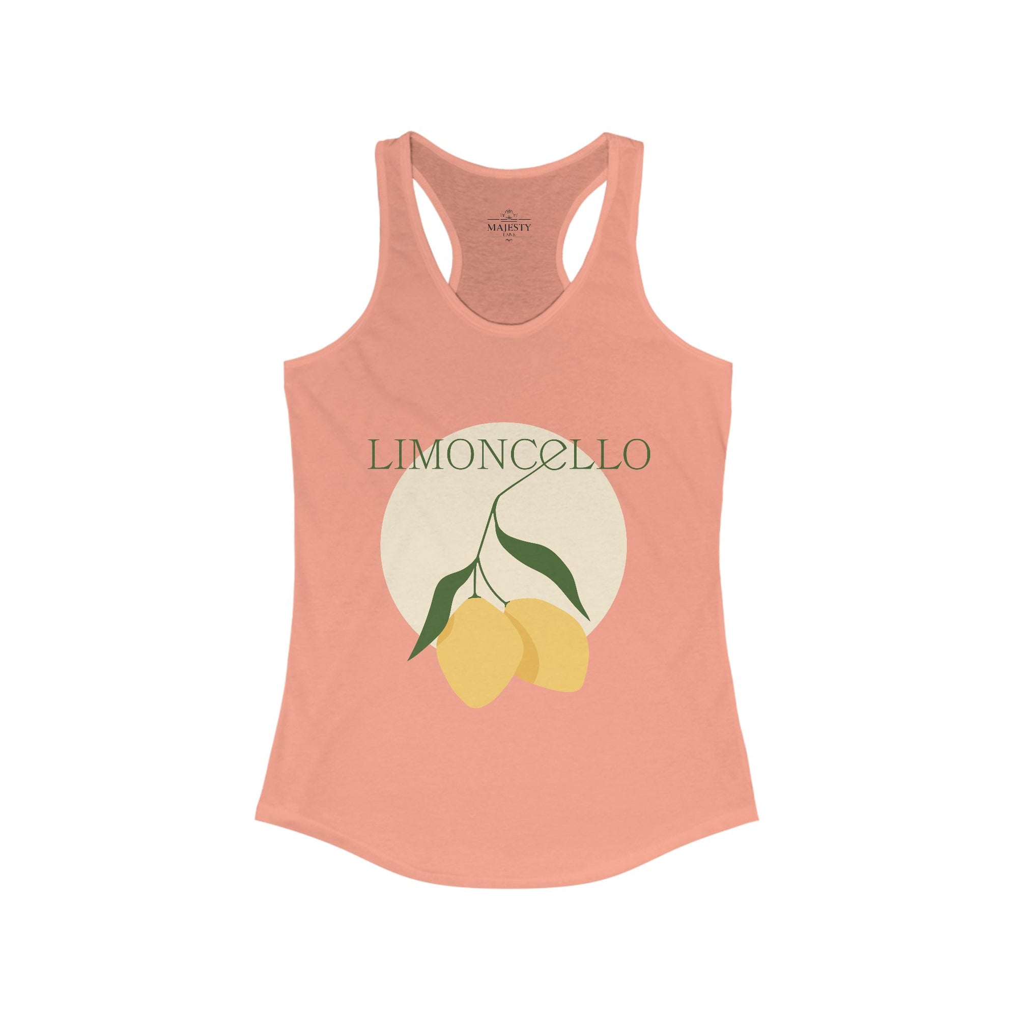 Limoncello Racerback Tank, Bohemian Style Top, Summer Attire, Casual Wear, Gift for Her, Festival Clothing