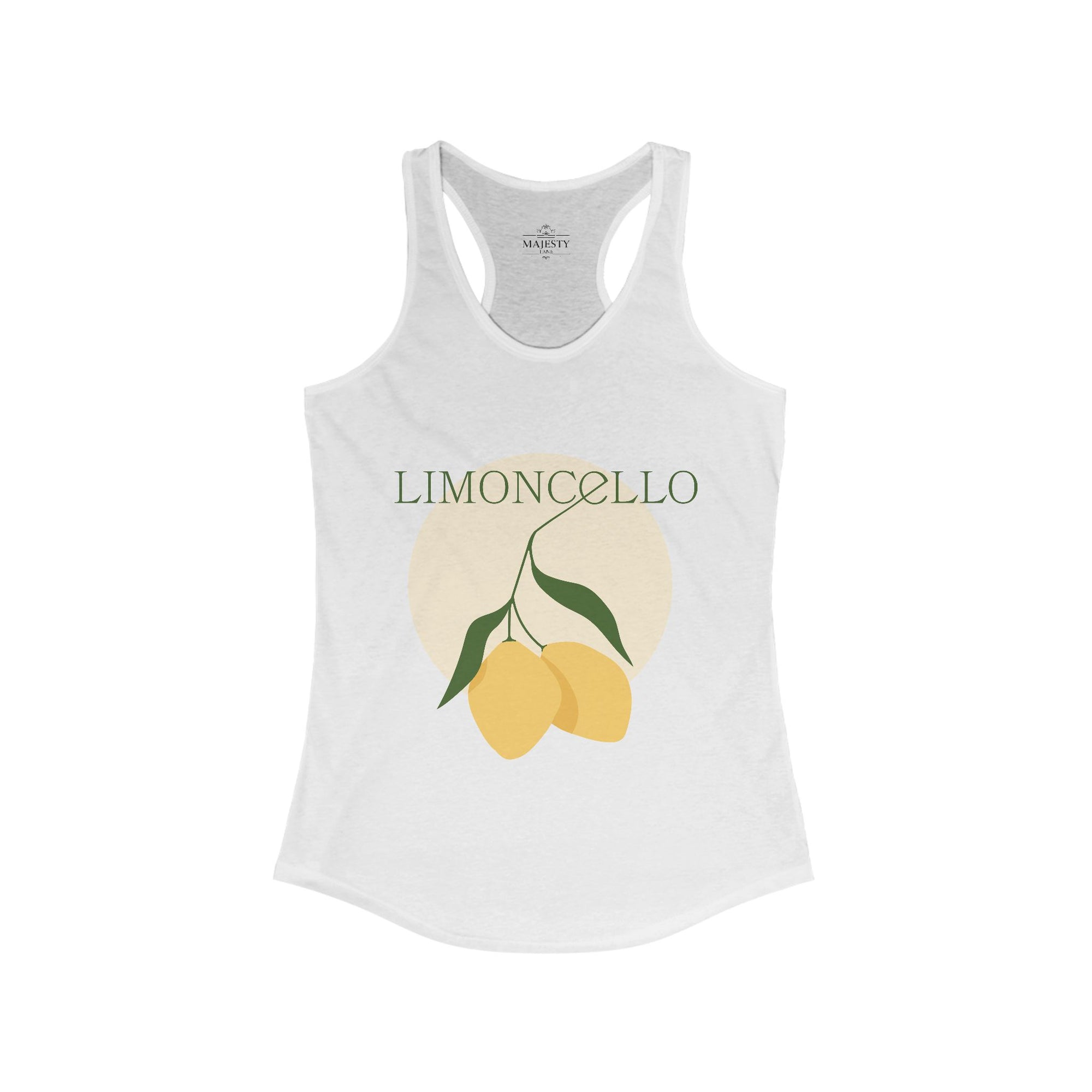 Limoncello Racerback Tank, Bohemian Style Top, Summer Attire, Casual Wear, Gift for Her, Festival Clothing
