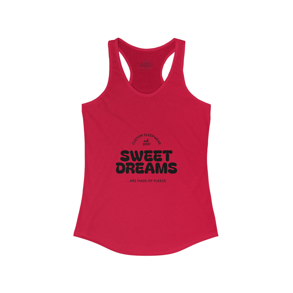 Sweet Dreams Made of Fleece Racerback Tank, Bohemian Style Top, Summer Attire, Casual Wear, Gift for Her, Festival Clothing