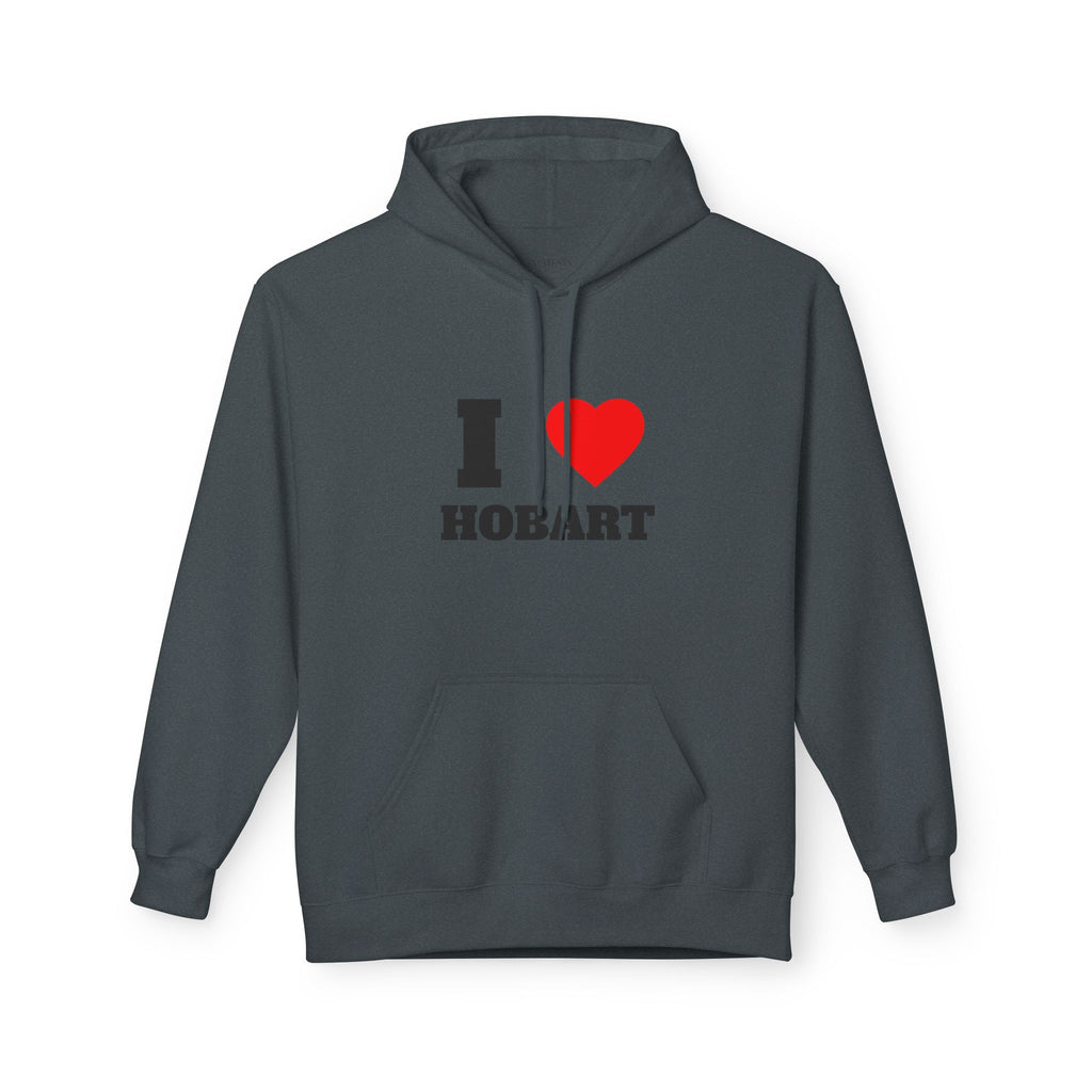 'I Love Hobart' Unisex Softstyle Fleece Hoodie, Cozy Gift, Streetwear, Unique Fashion, Casual Wear, Lounge Essential