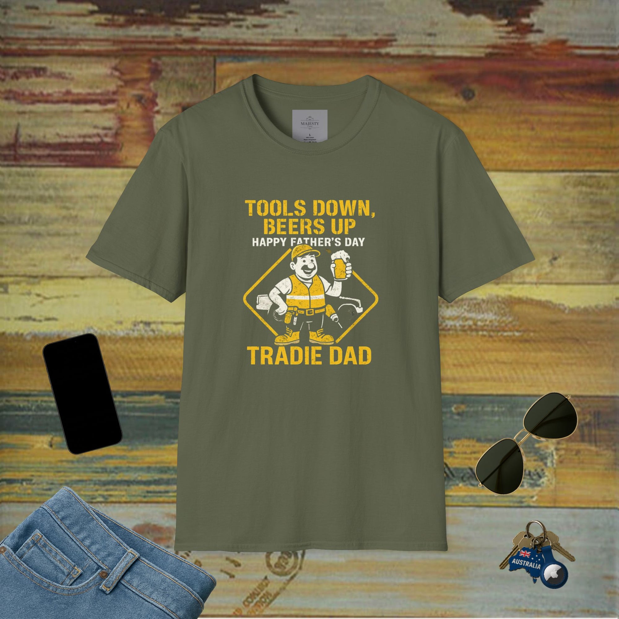 Tools Down Beer Up Dad T-Shirt, Softstyle Tee