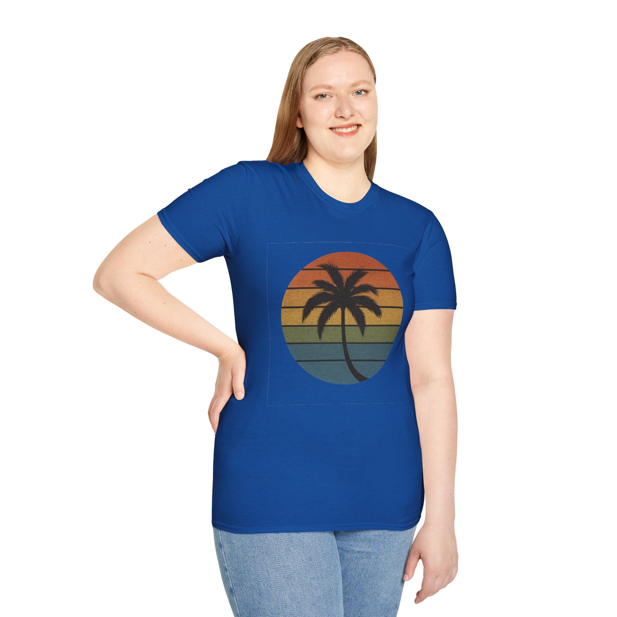 Sunset Palm Unisex T-Shirt, Softstyle Tee, Inspirational Shirt, Heartfelt Gift