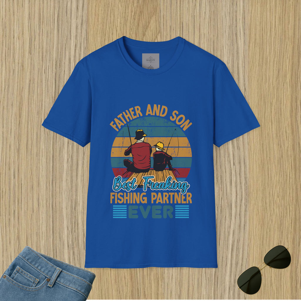 Father and Son Fishing Unisex T-Shirt, Softstyle Tee