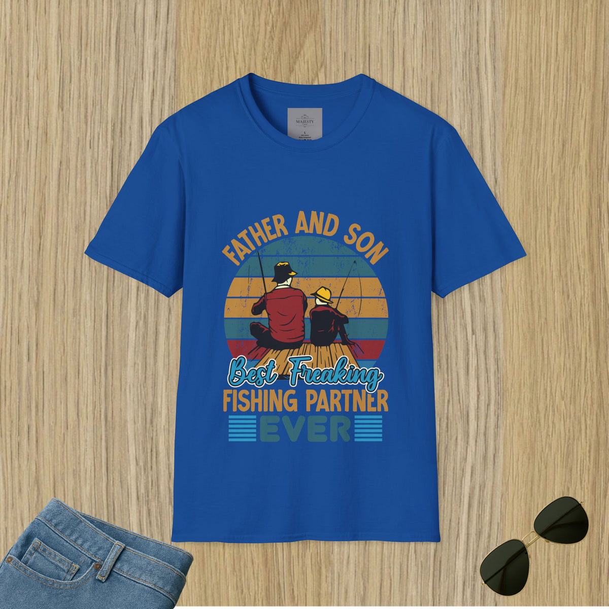 Father and Son Fishing Unisex T-Shirt, Softstyle Tee