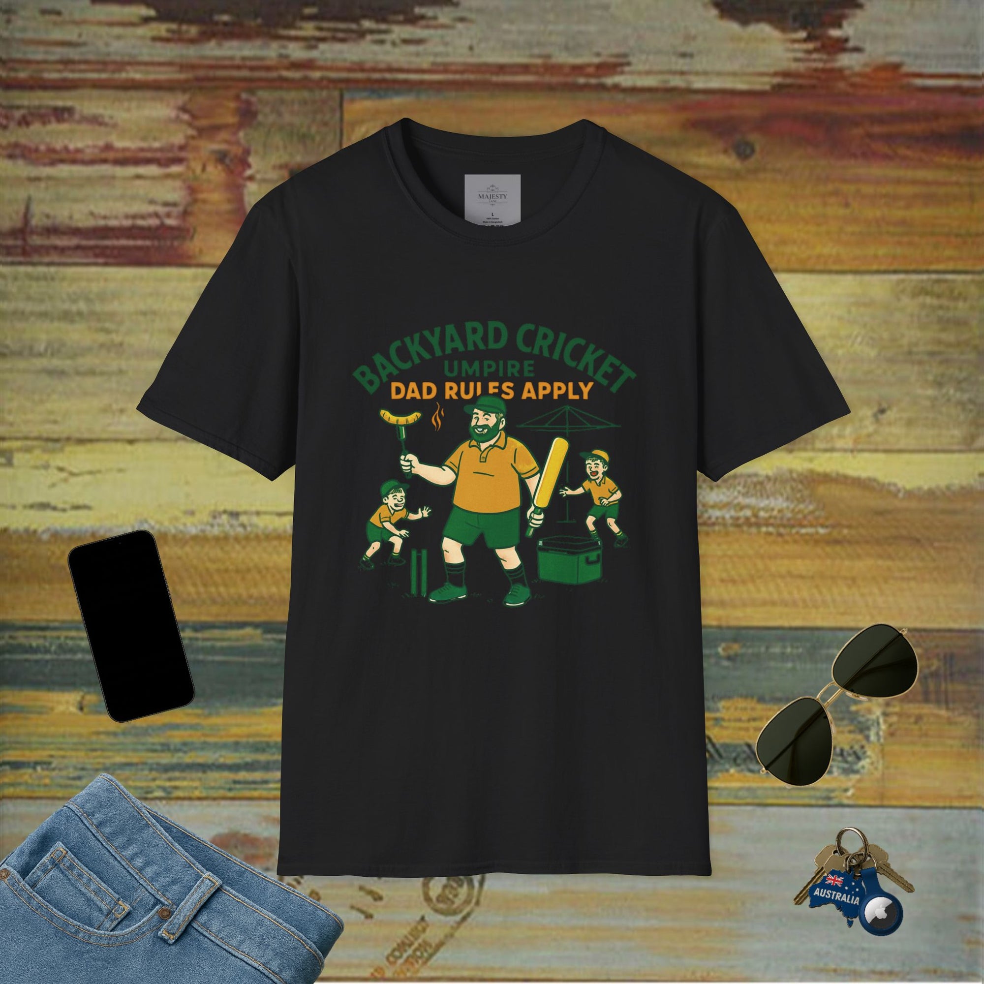 Backyard Cricket Dad Can't Fix T-Shirt, Softstyle Tee