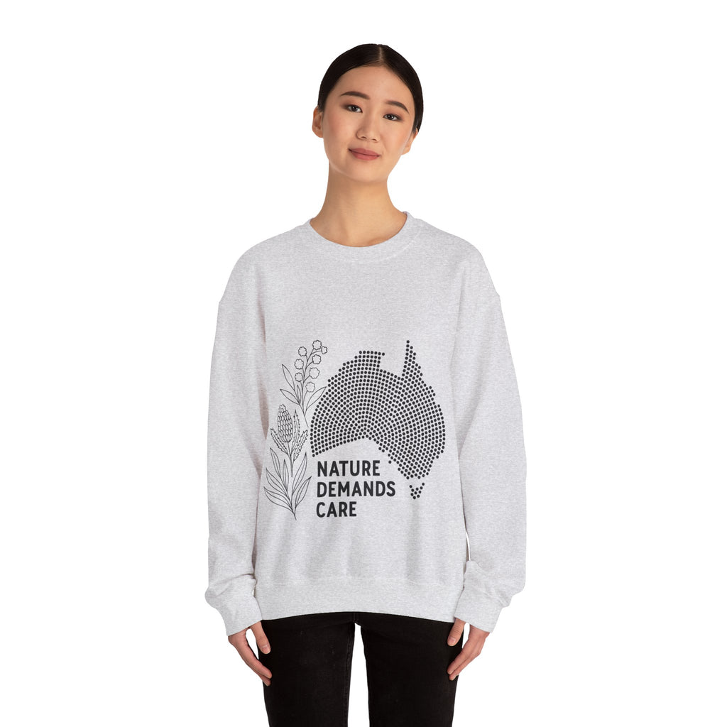 Nature Demands Care Unisex Crewneck Sweatshirt | Cozy Gift for Travelers, Fashion Lovers, Tasmania Souvenir, Comfortable Sweatshirt, [...]
