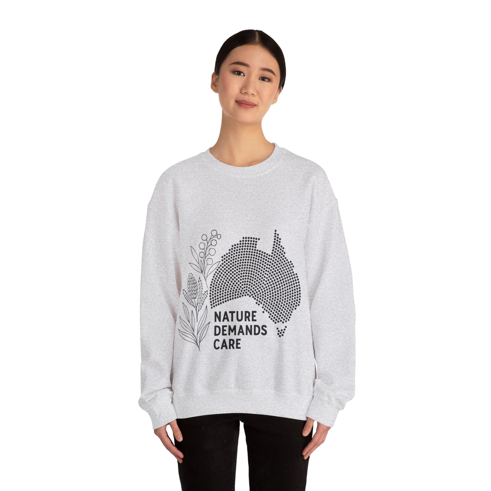 Nature Demands Care Unisex Crewneck Sweatshirt | Cozy Gift for Travelers, Fashion Lovers, Tasmania Souvenir, Comfortable Sweatshirt, [...]