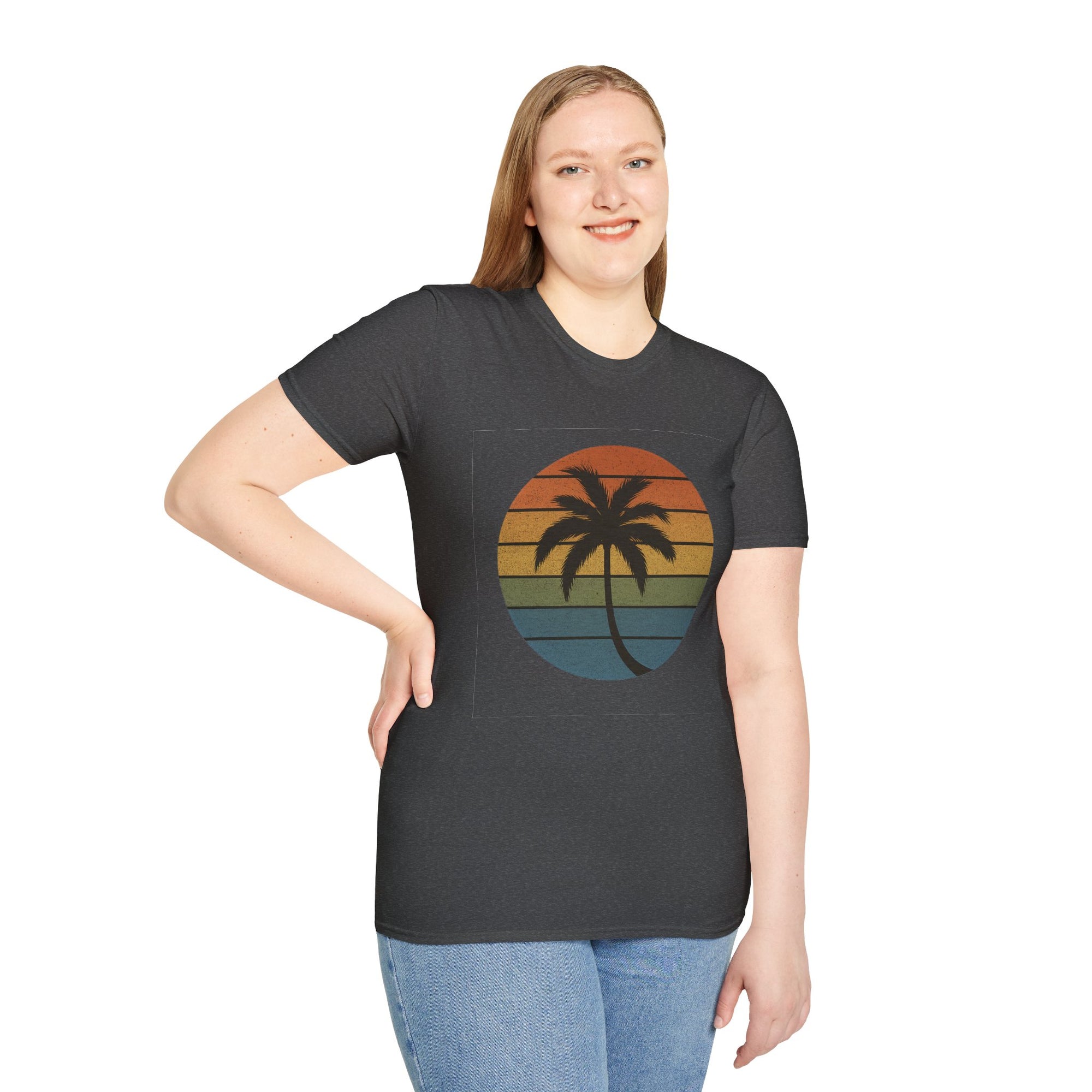 Sunset Palm Unisex T-Shirt, Softstyle Tee, Inspirational Shirt, Heartfelt Gift