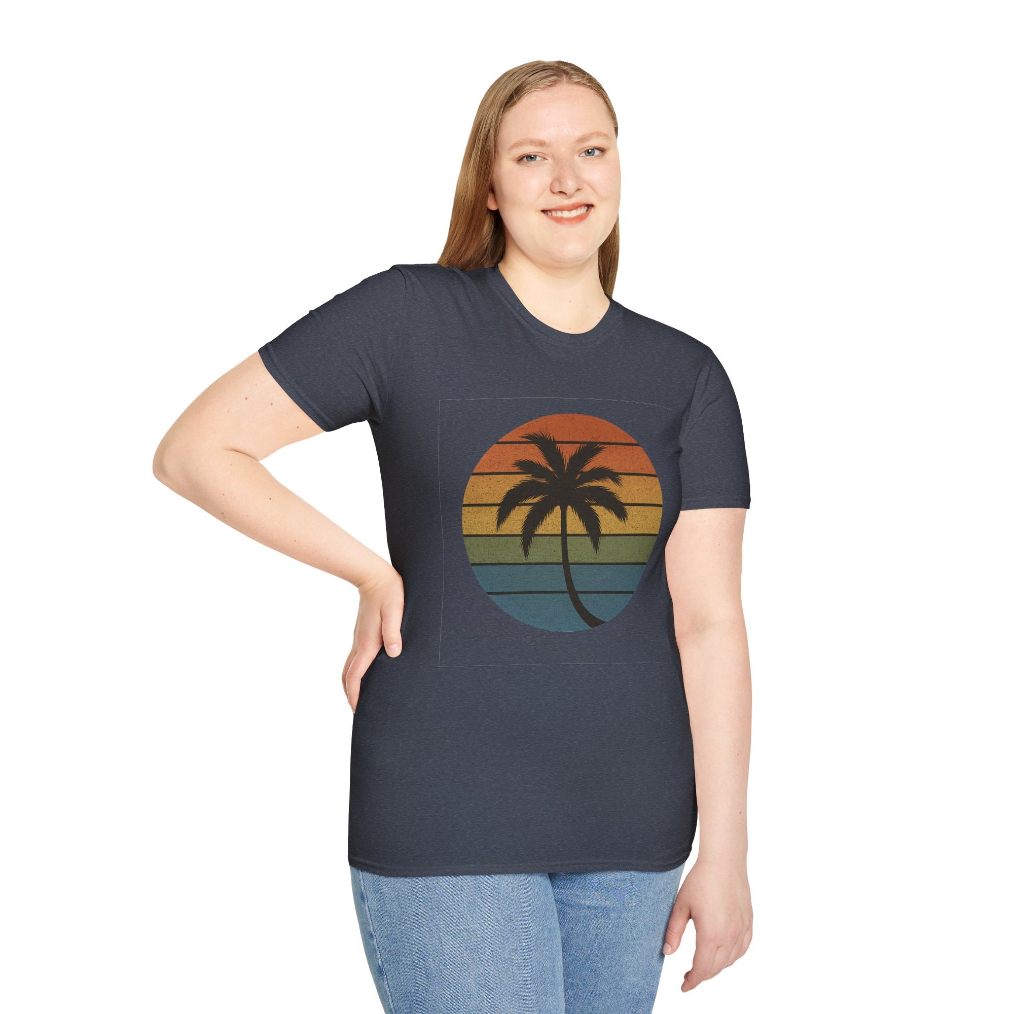 Sunset Palm Unisex T-Shirt, Softstyle Tee, Inspirational Shirt, Heartfelt Gift