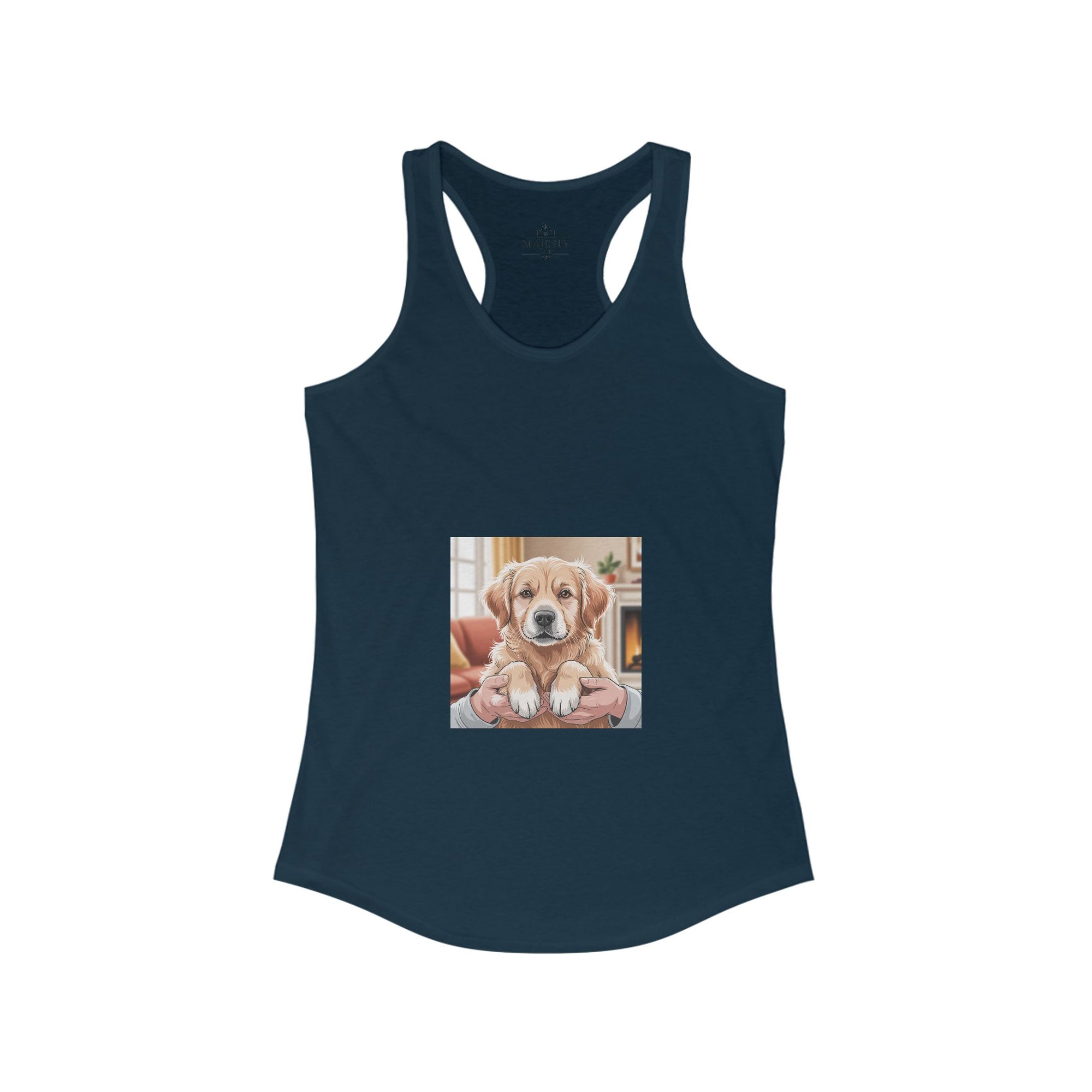 Golden Retriever Racerback Tank, Bohemian Style Top, Summer Attire, Casual Wear, Gift for Her, Festival Clothing