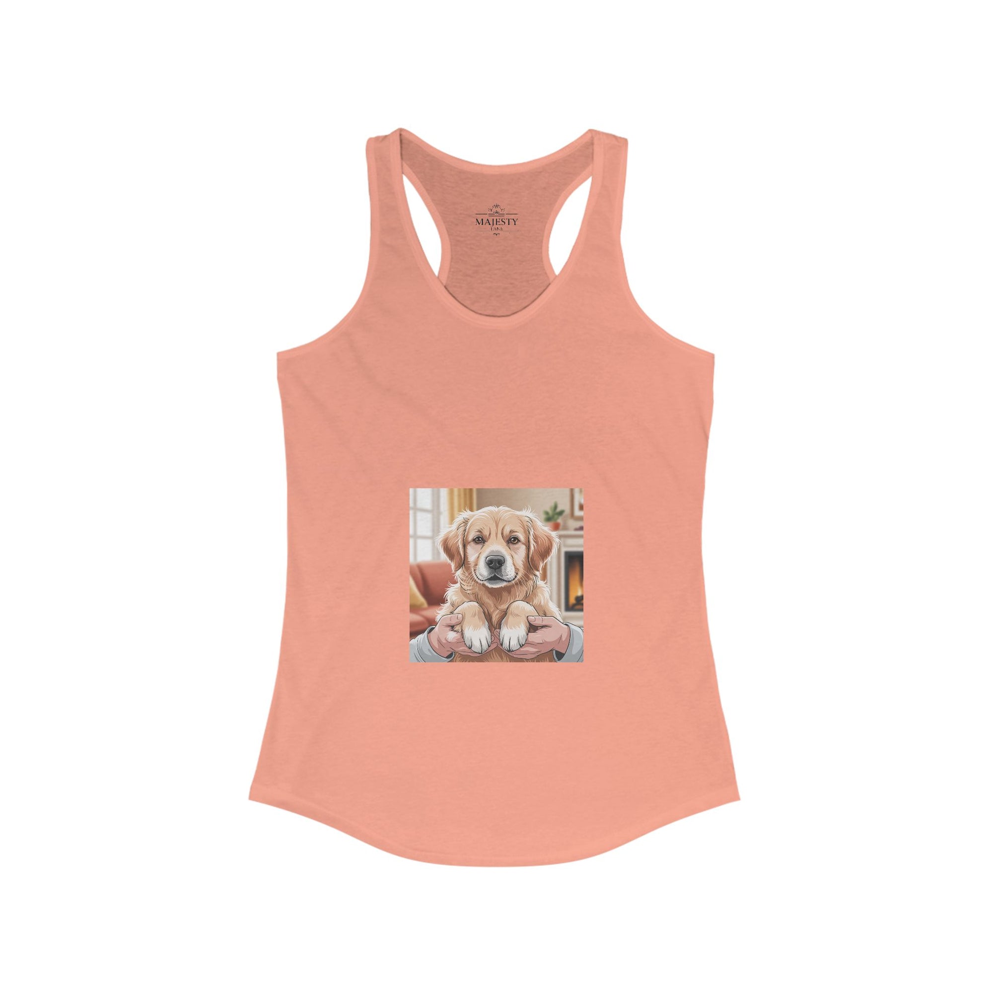 Golden Retriever Racerback Tank, Bohemian Style Top, Summer Attire, Casual Wear, Gift for Her, Festival Clothing