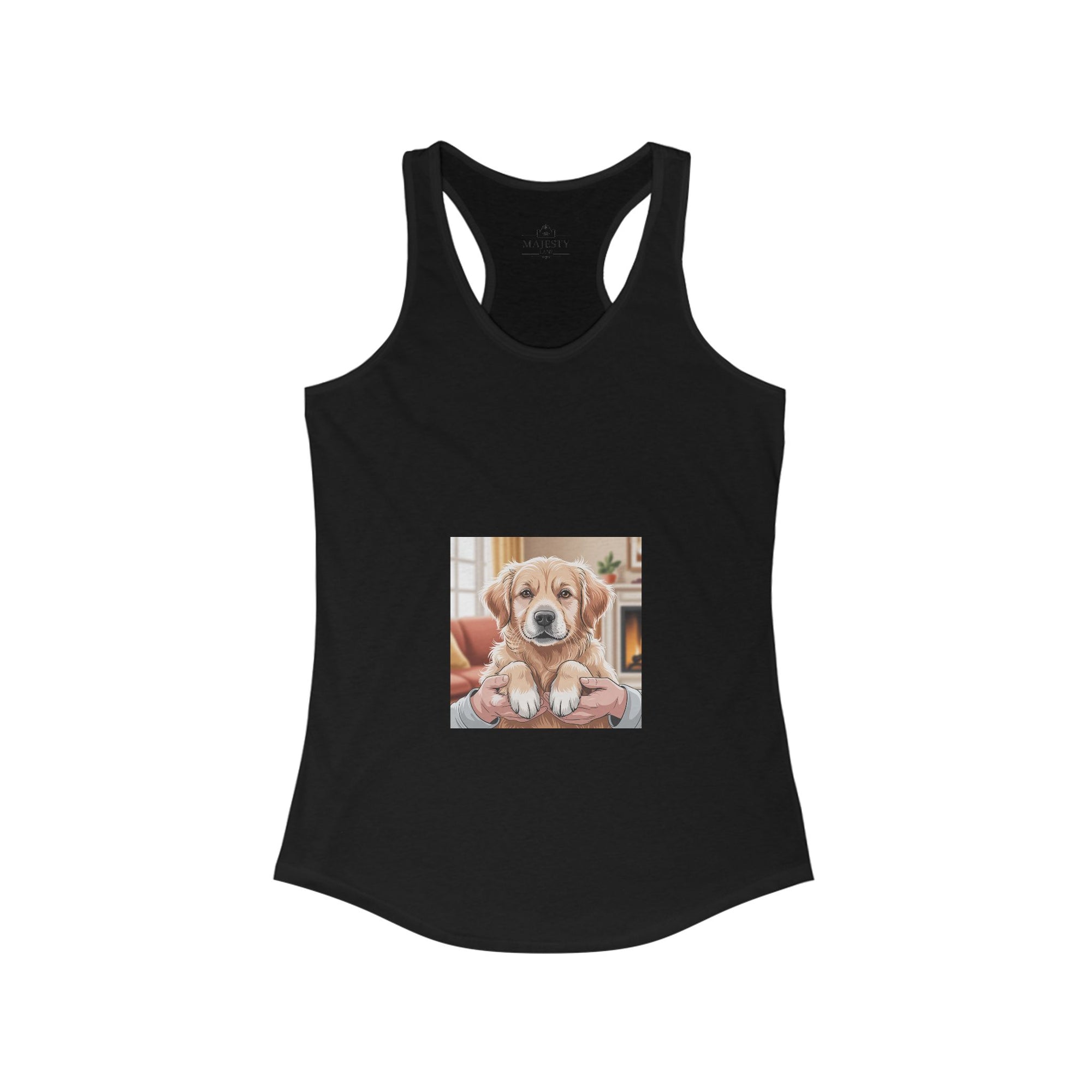 Golden Retriever Racerback Tank, Bohemian Style Top, Summer Attire, Casual Wear, Gift for Her, Festival Clothing