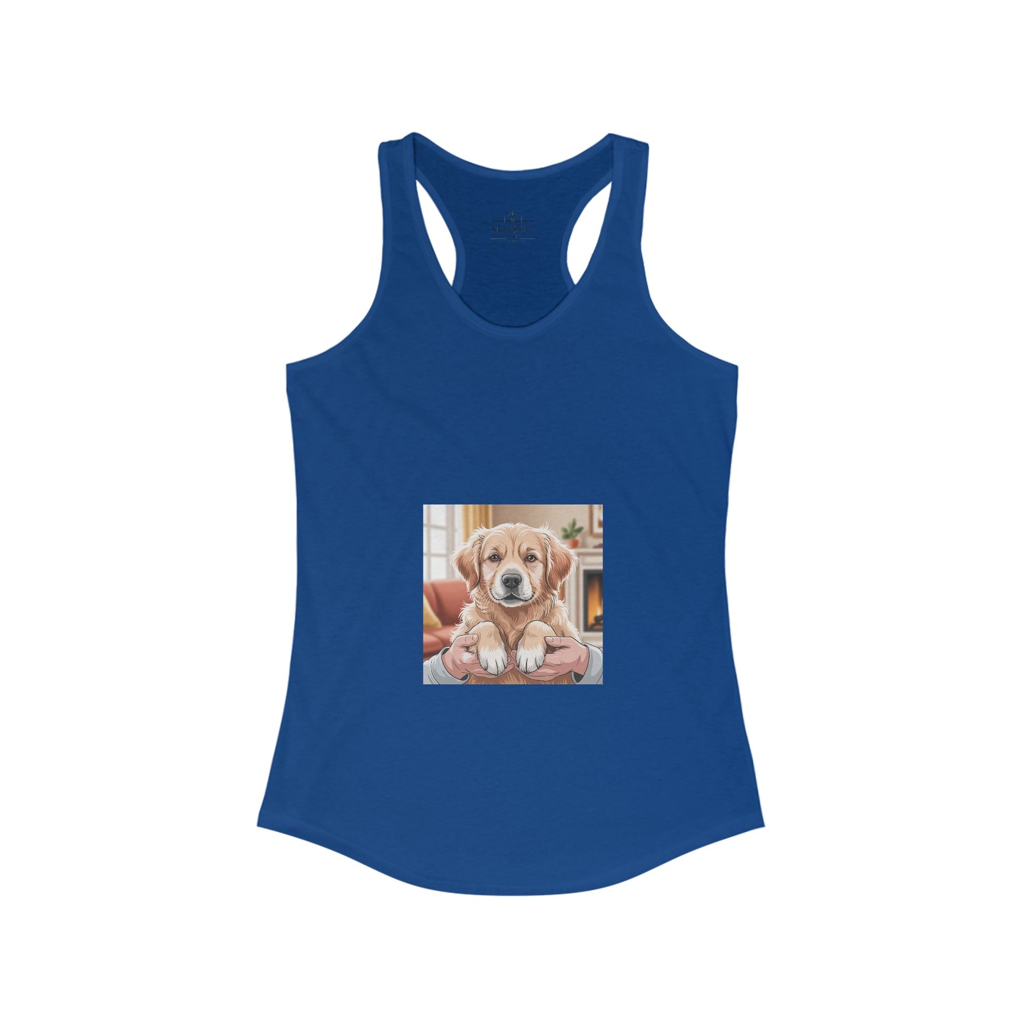 Golden Retriever Racerback Tank, Bohemian Style Top, Summer Attire, Casual Wear, Gift for Her, Festival Clothing