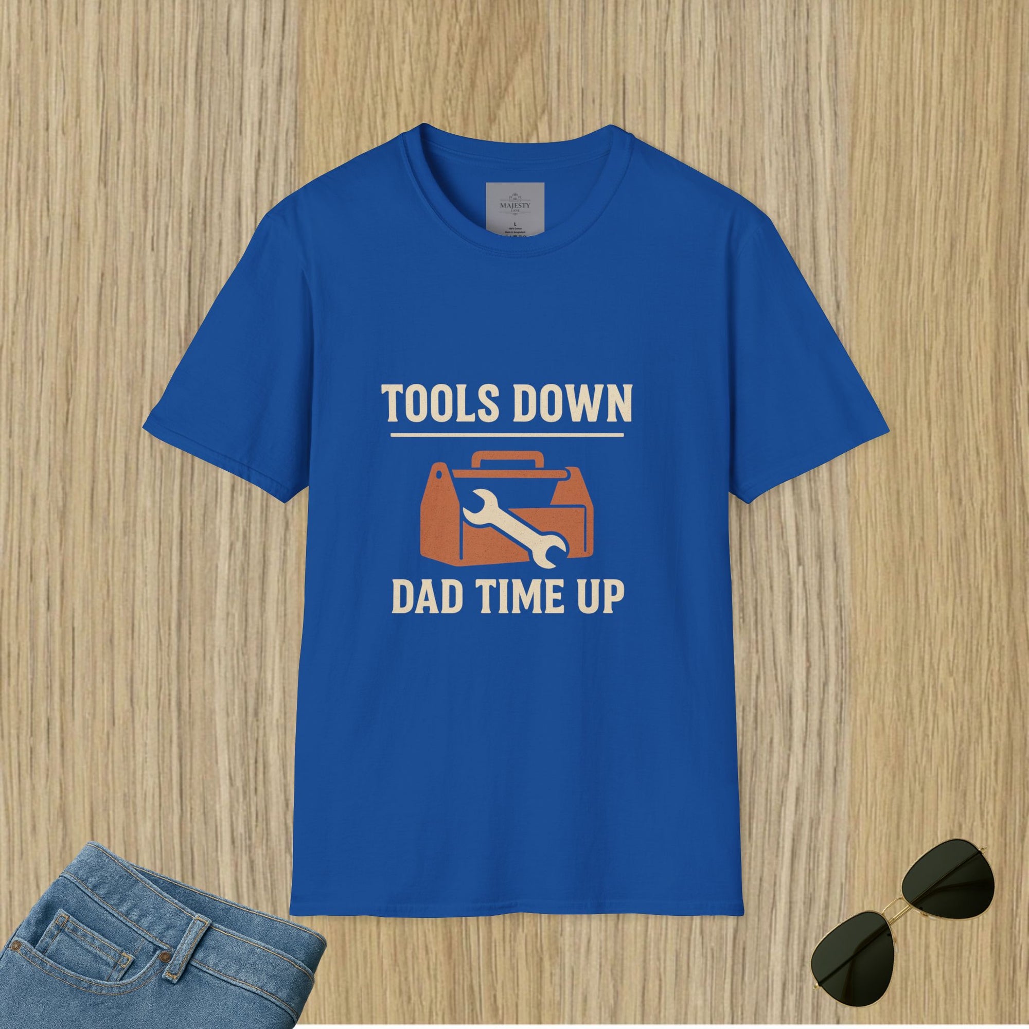 Tools Down Dad Time Up T-Shirt, Softstyle Tee
