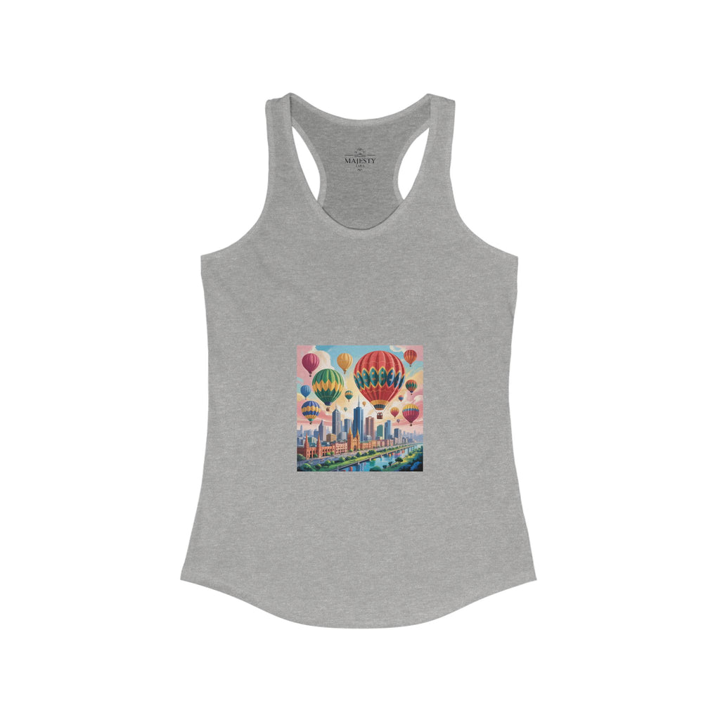 Balloons Racerback Tank, Bohemian Style Top, Summer Attire, Casual Wear, Gift for Her, Festival Clothing
