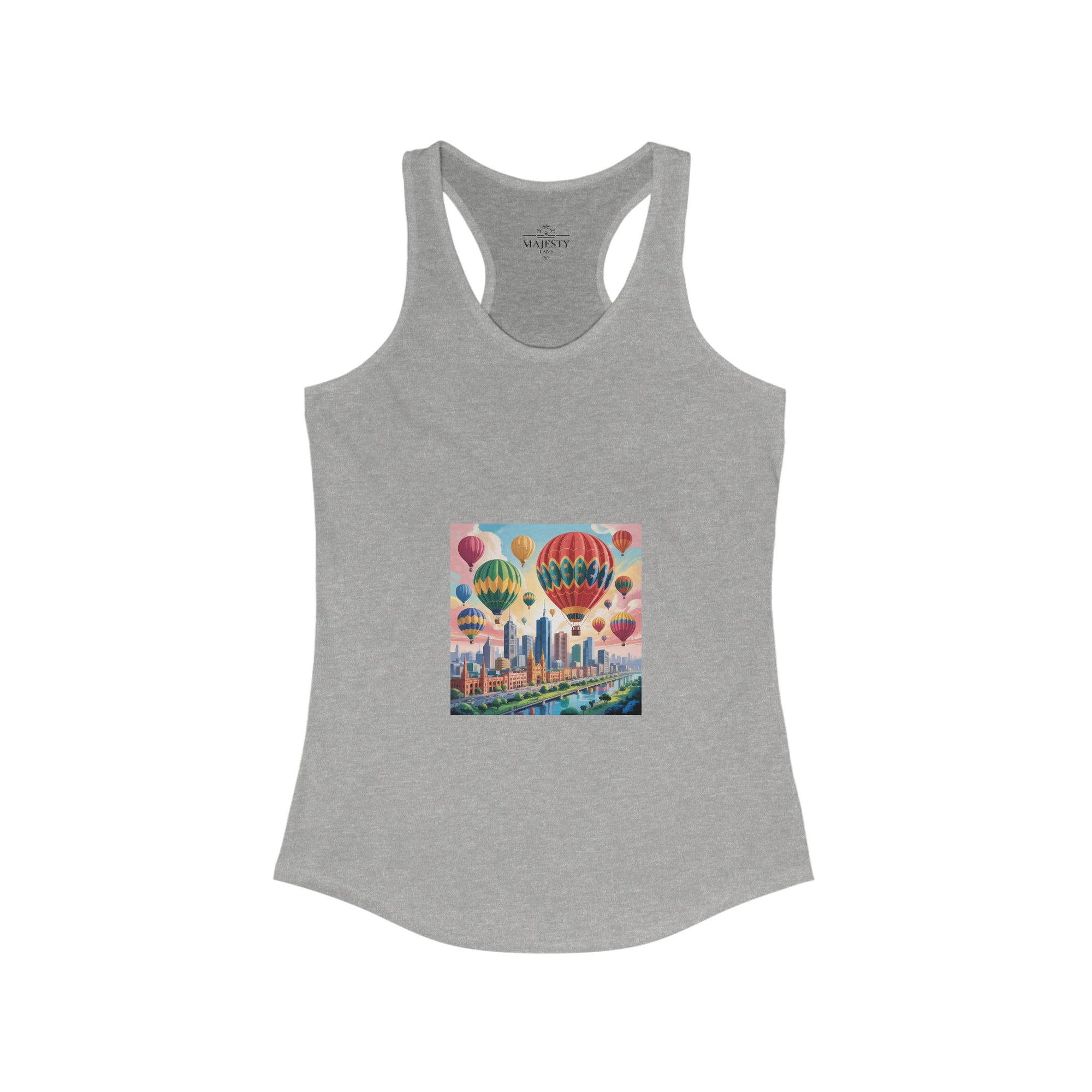 Balloons Racerback Tank, Bohemian Style Top, Summer Attire, Casual Wear, Gift for Her, Festival Clothing