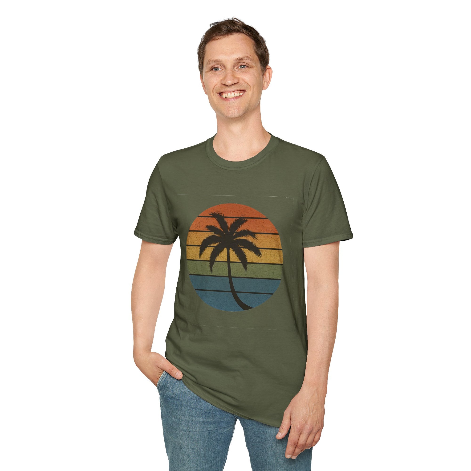 Sunset Palm Unisex T-Shirt, Softstyle Tee, Inspirational Shirt, Heartfelt Gift