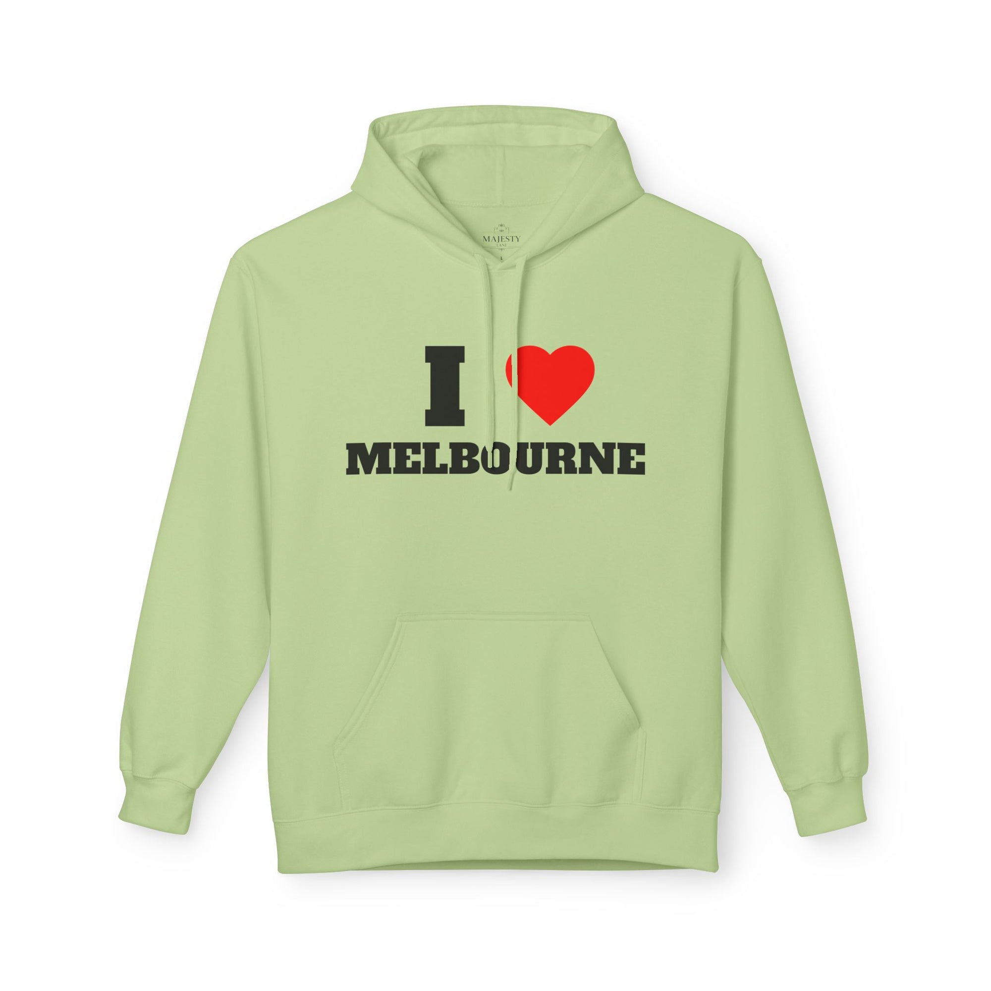 'I Love Melbourne' Unisex Softstyle Fleece Hoodie, Cozy Gift, Streetwear, Unique Fashion, Casual Wear, Lounge Essential