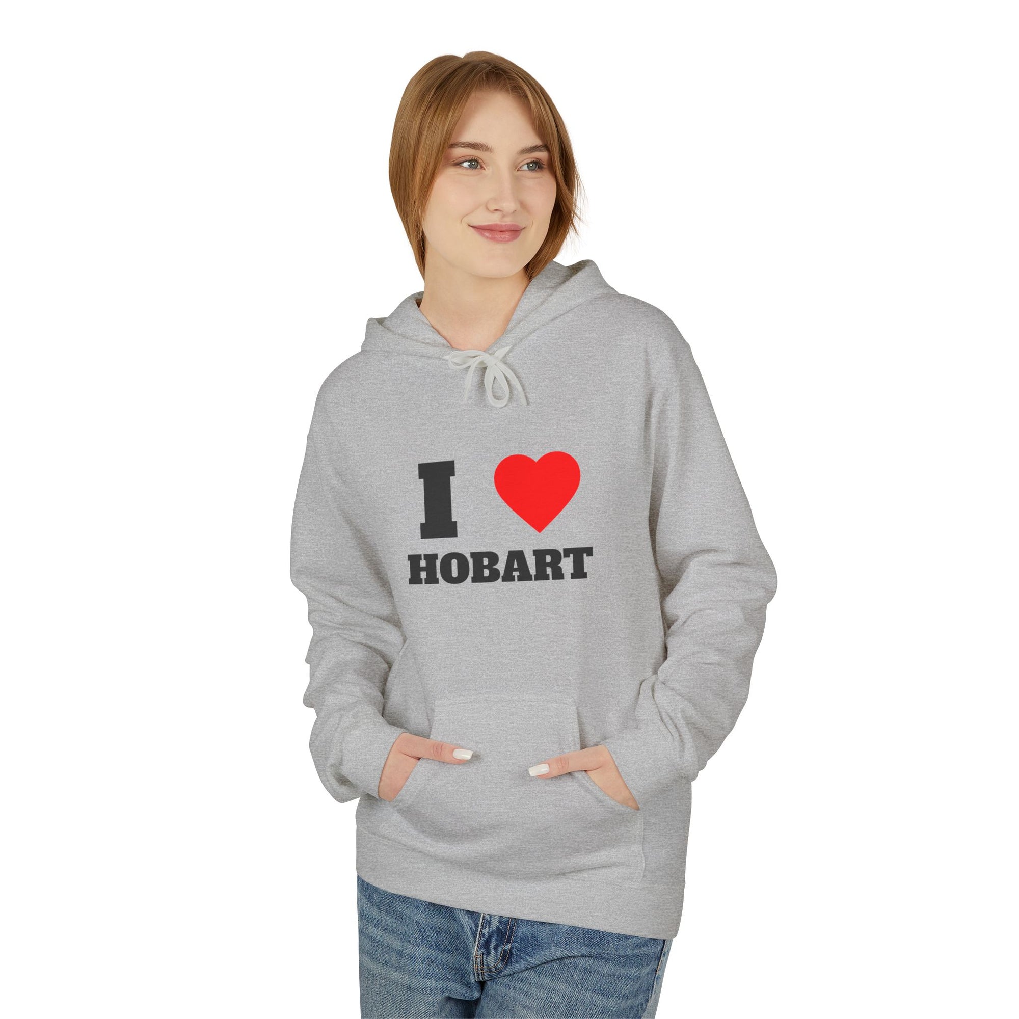 'I Love Hobart' Unisex Softstyle Fleece Hoodie, Cozy Gift, Streetwear, Unique Fashion, Casual Wear, Lounge Essential