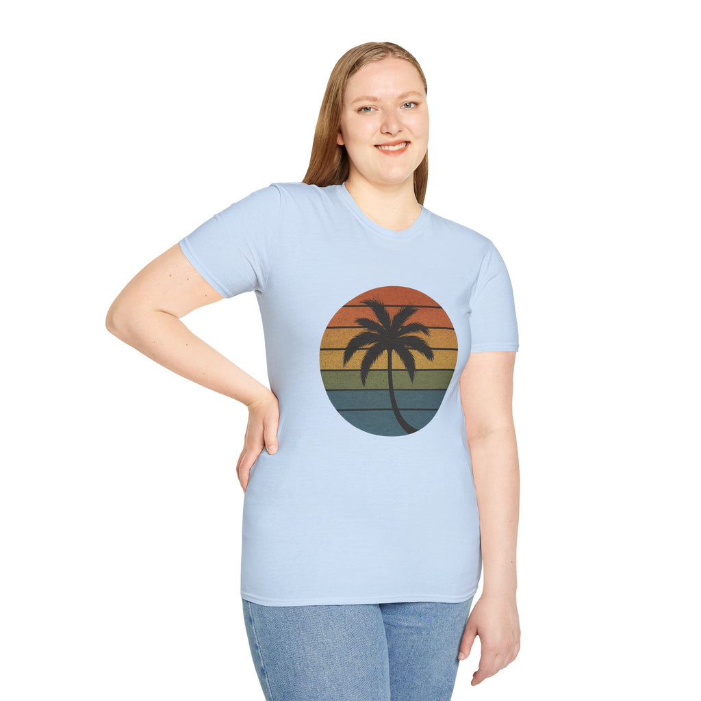 Sunset Palm Unisex T-Shirt, Softstyle Tee, Inspirational Shirt, Heartfelt Gift