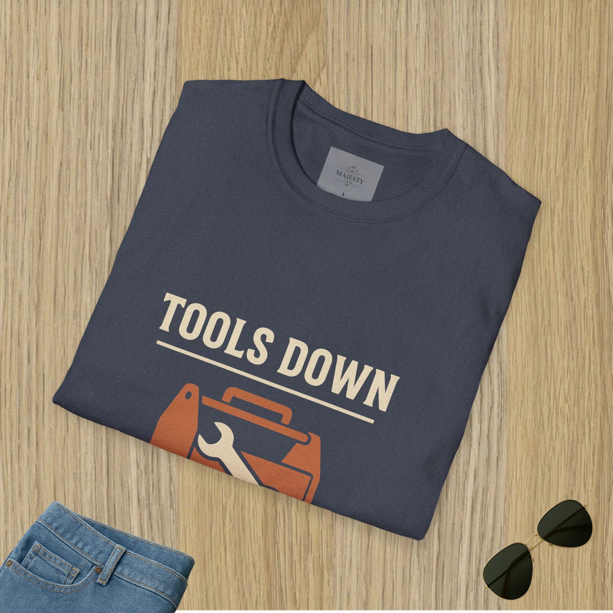 Tools Down Dad Time Up T-Shirt, Softstyle Tee