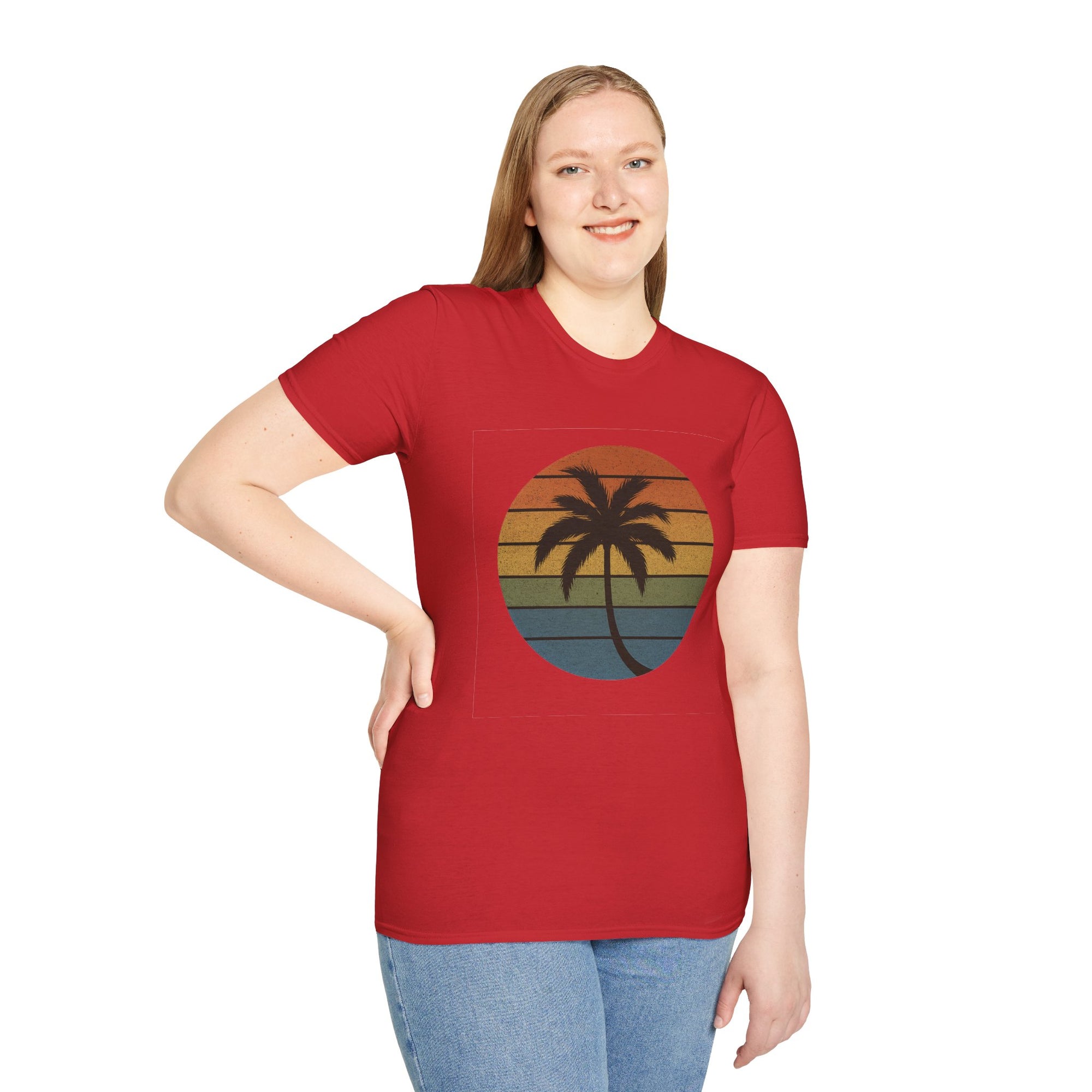 Sunset Palm Unisex T-Shirt, Softstyle Tee, Inspirational Shirt, Heartfelt Gift